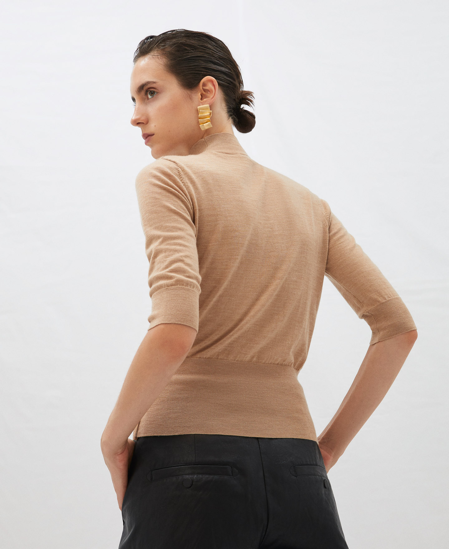 Merino wool perkins collar sweater image number 2
