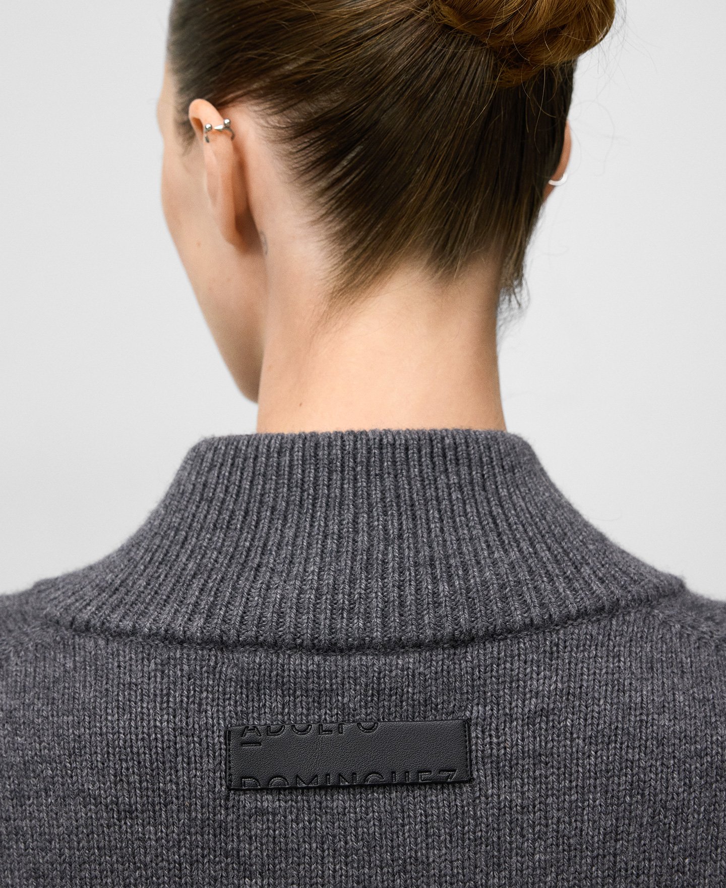 Merino wool high collar cardigan woman image number 3