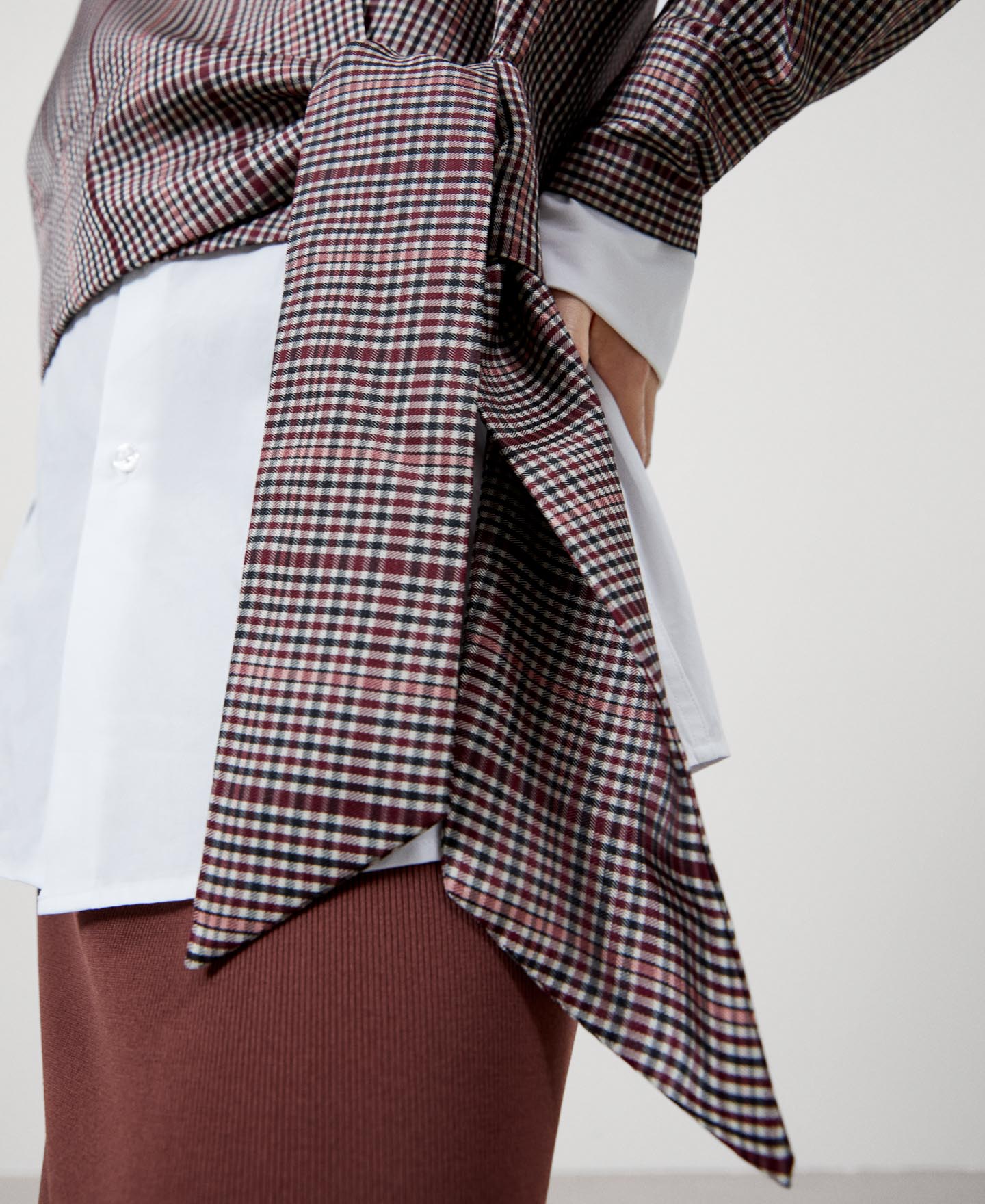 Chequered double-breasted shirt image number 3