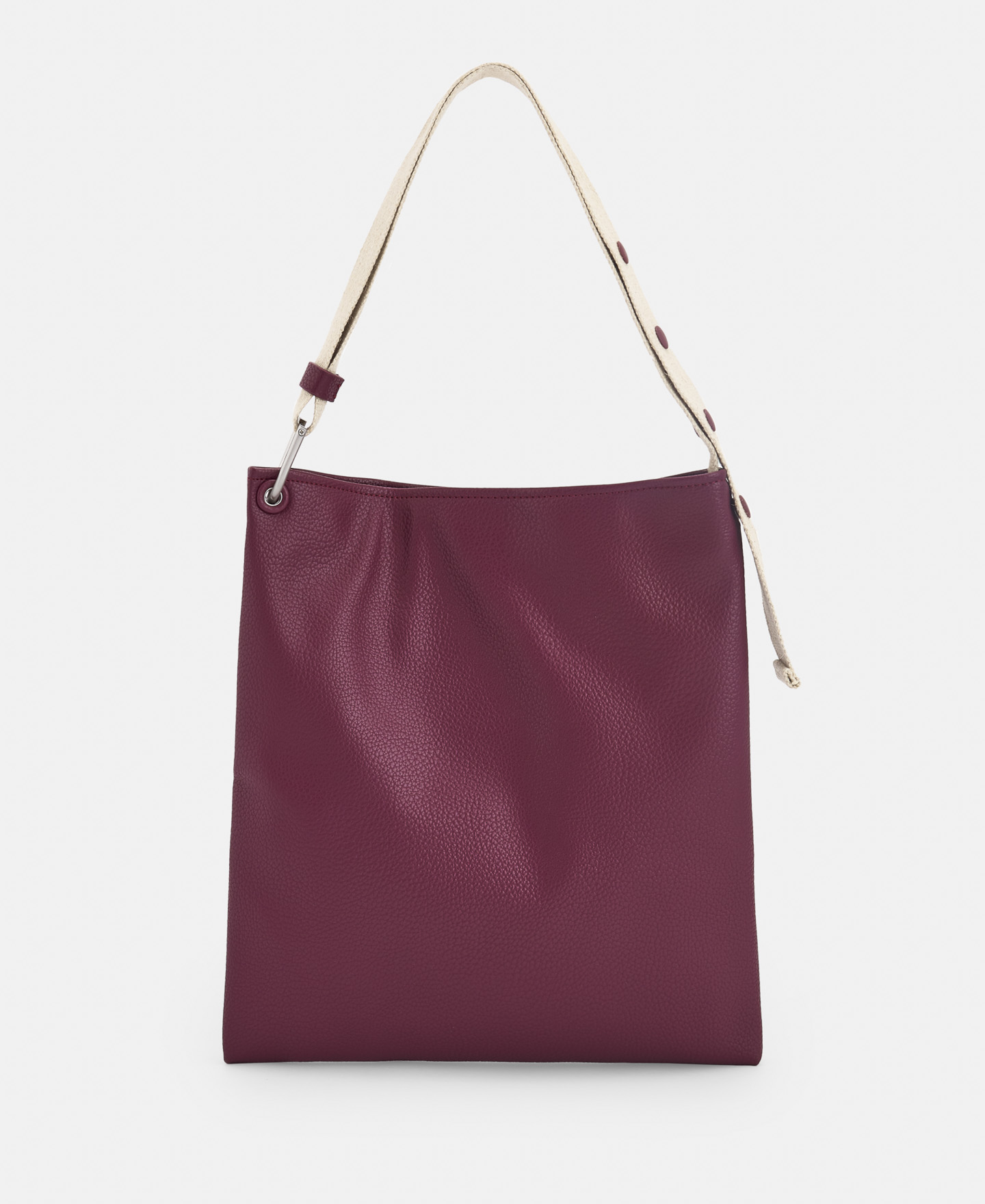 Recycled material vertical hobo bag image number 1