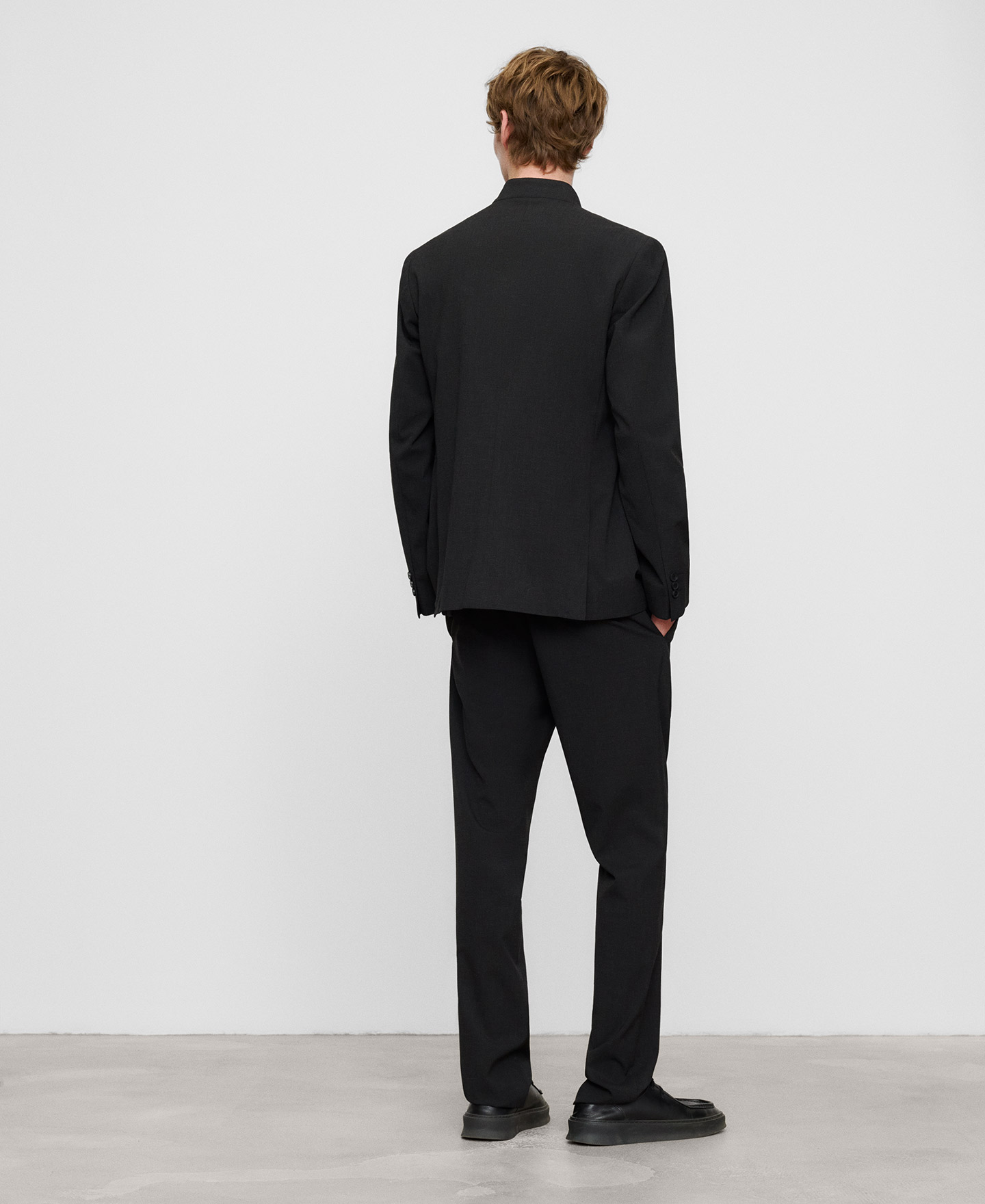 Slim fit micro-pattern tailored trousers image number 2
