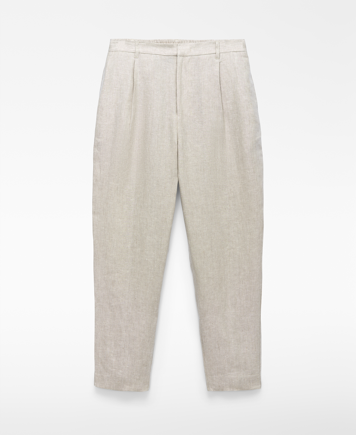 European linen semi-jogger trousers image number 4