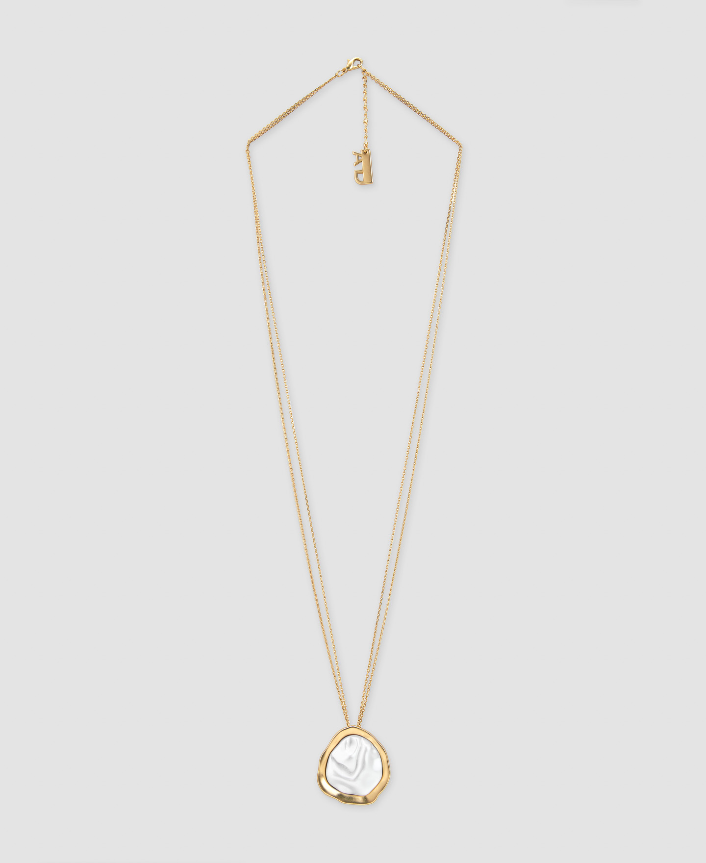 Zinc and resin water motif necklace image number 0