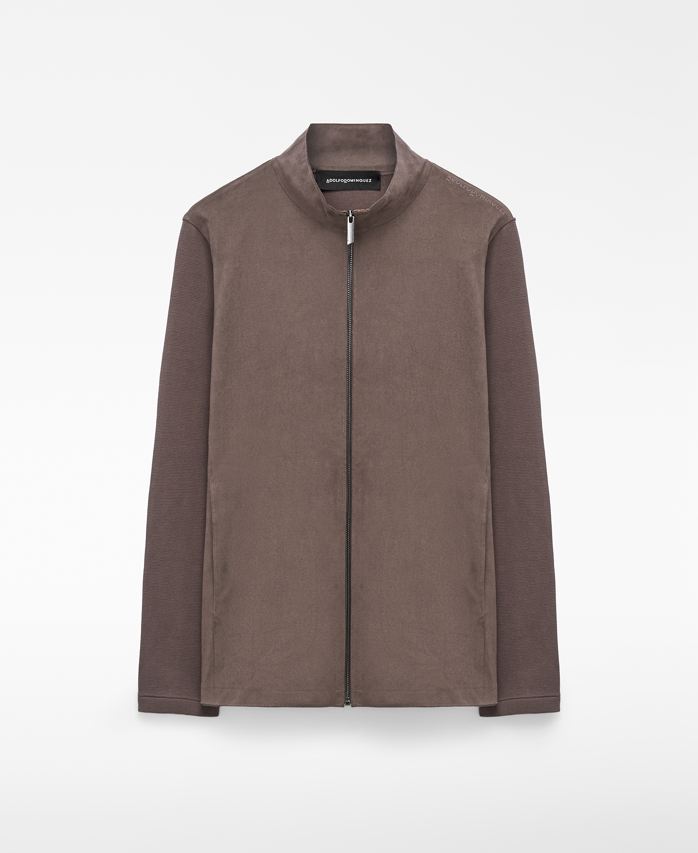Faux suede and knit jacket image number 0