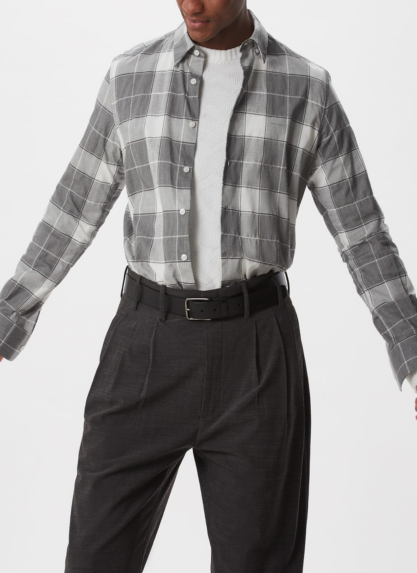 Checked shirt with logo image number 0