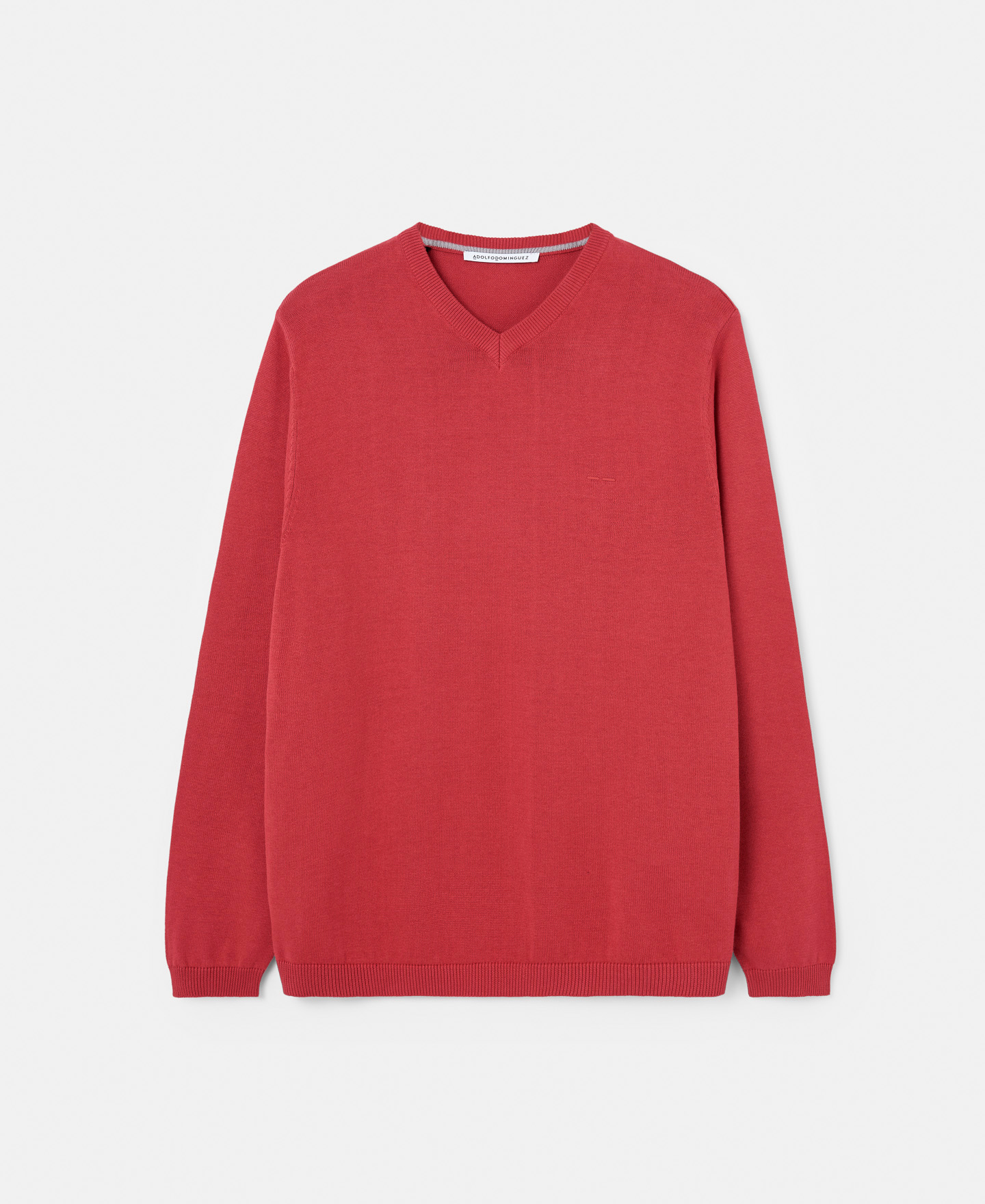 Pistachio cotton V-neck sweater image number 4