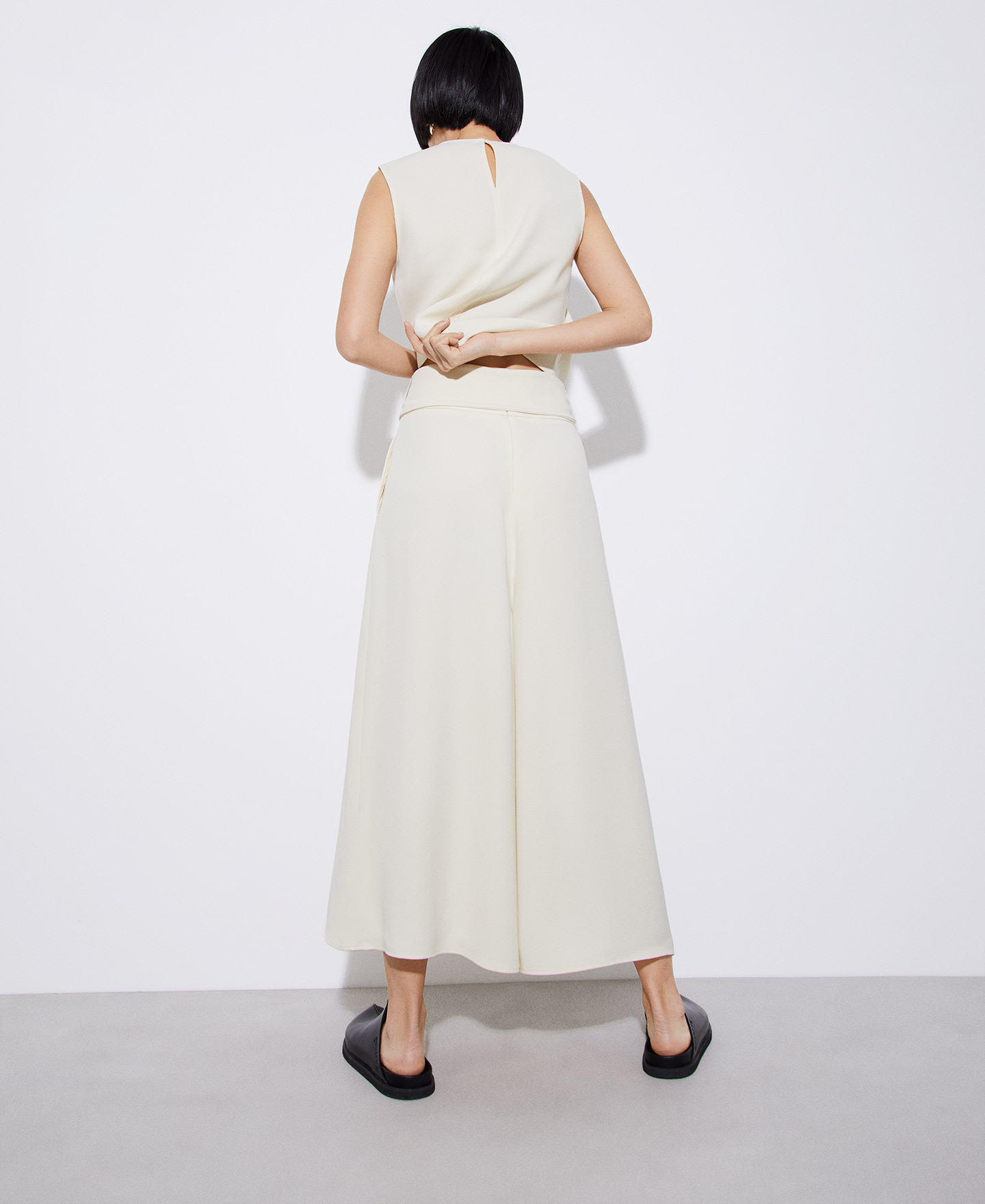 Recycled polyester palazzo trousers image number 2
