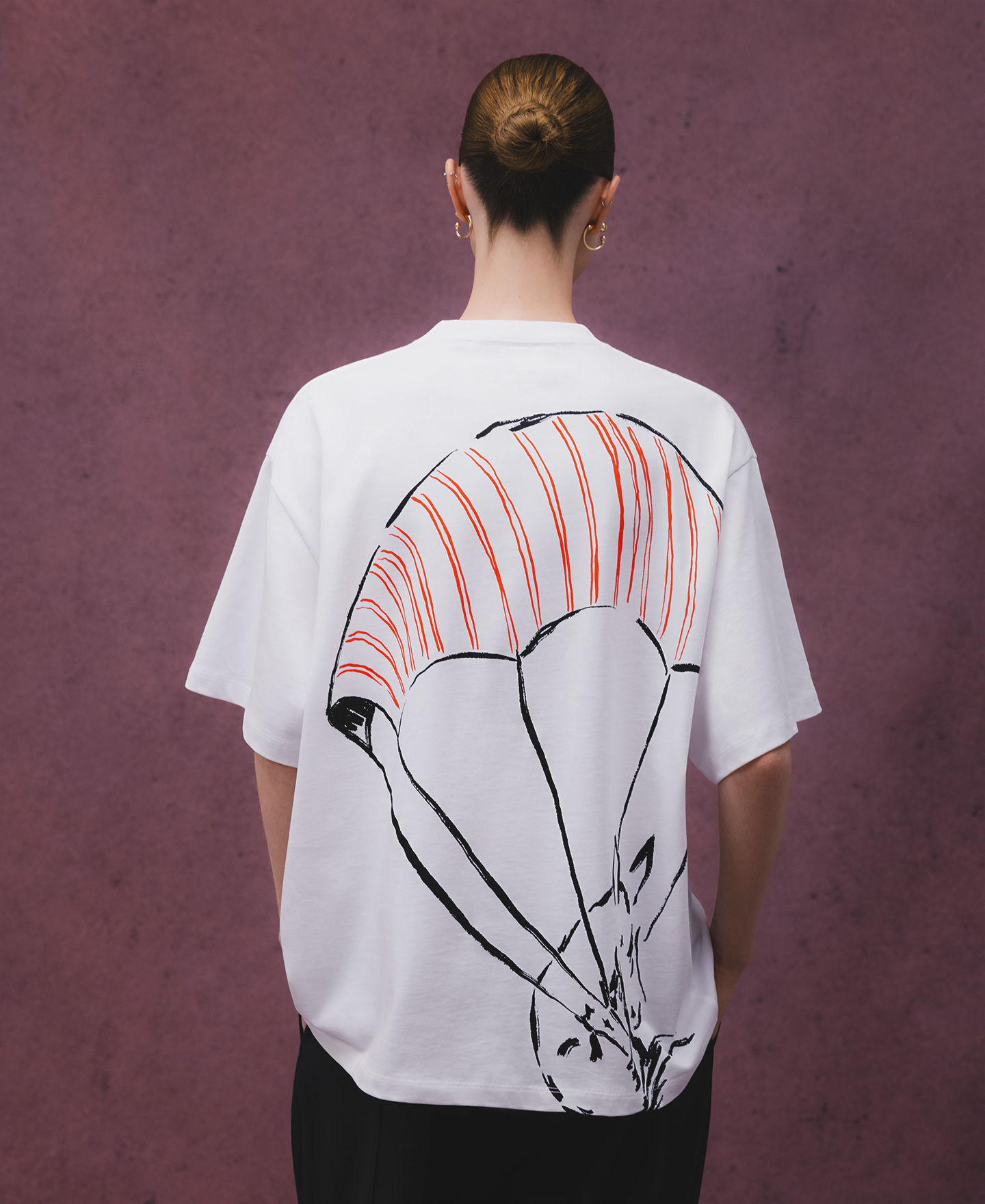 Printed back cotton T-shirt woman image number 2