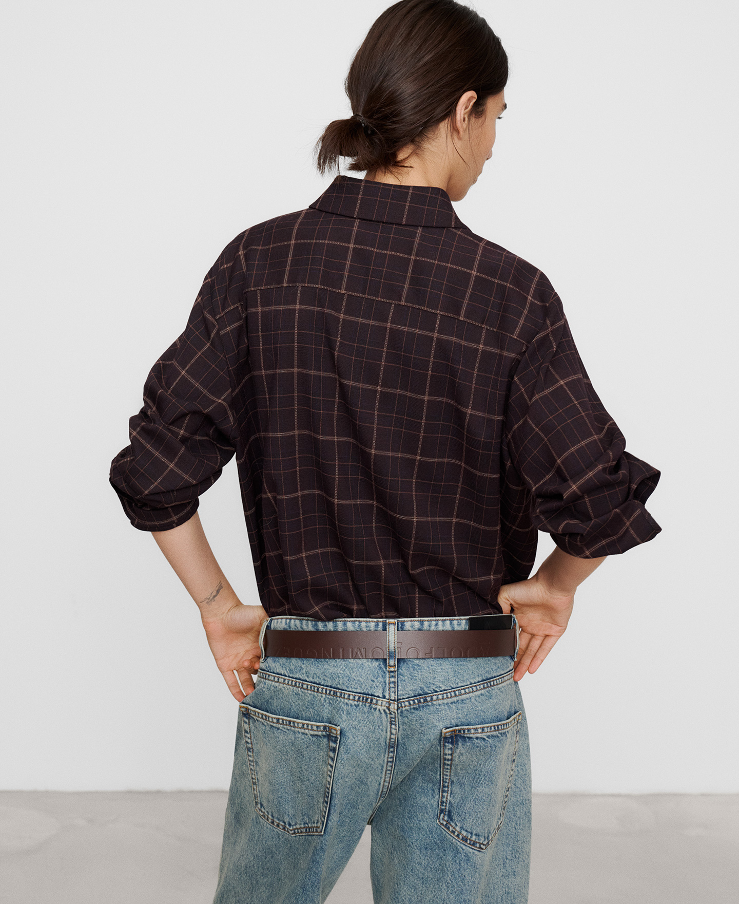 Checkered loose shirt image number 2
