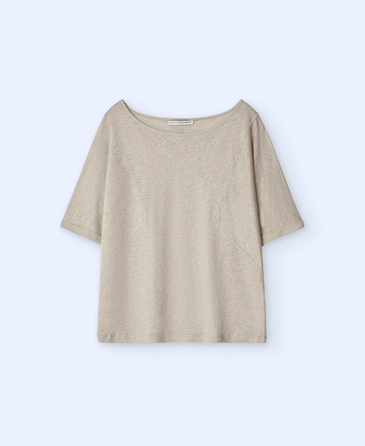 Linen bateau neck t-shirt image number 4