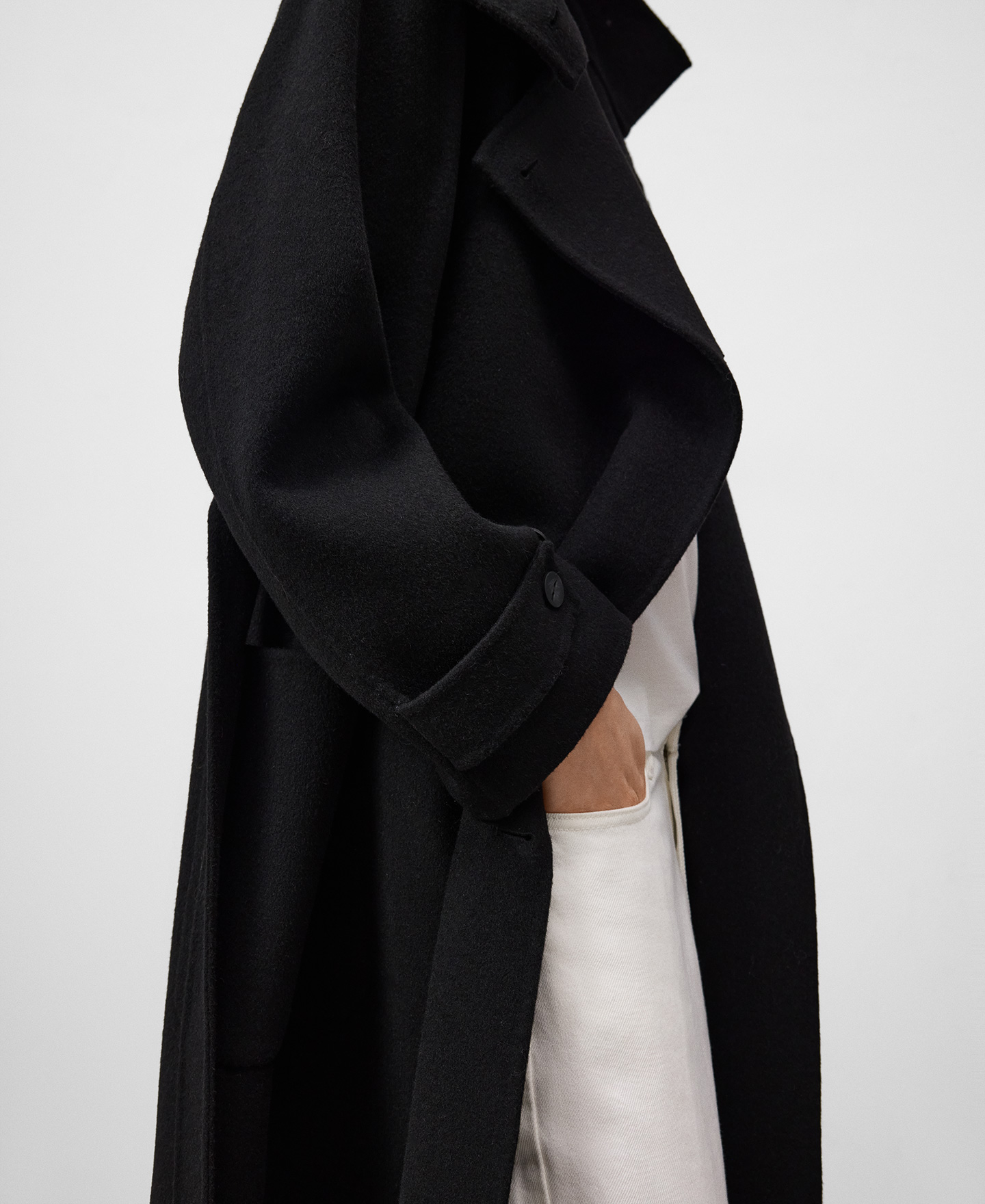 Funnel neck cross-front coat woman image number 3