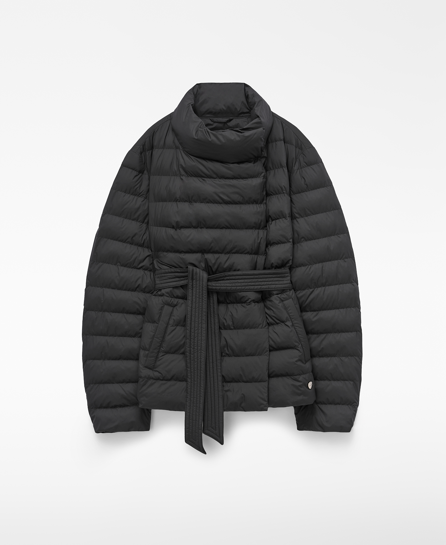 Padded cross-front jacket with belt image number 4