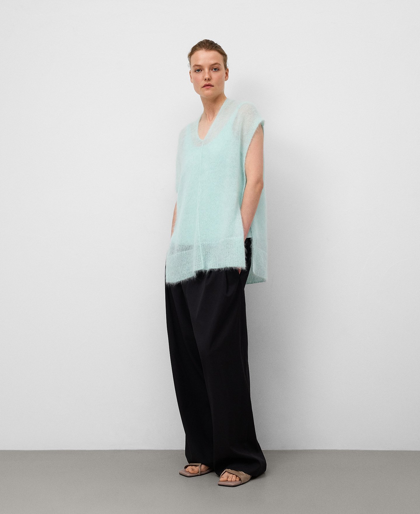 Chaleco punto con mohair mujer image number 1