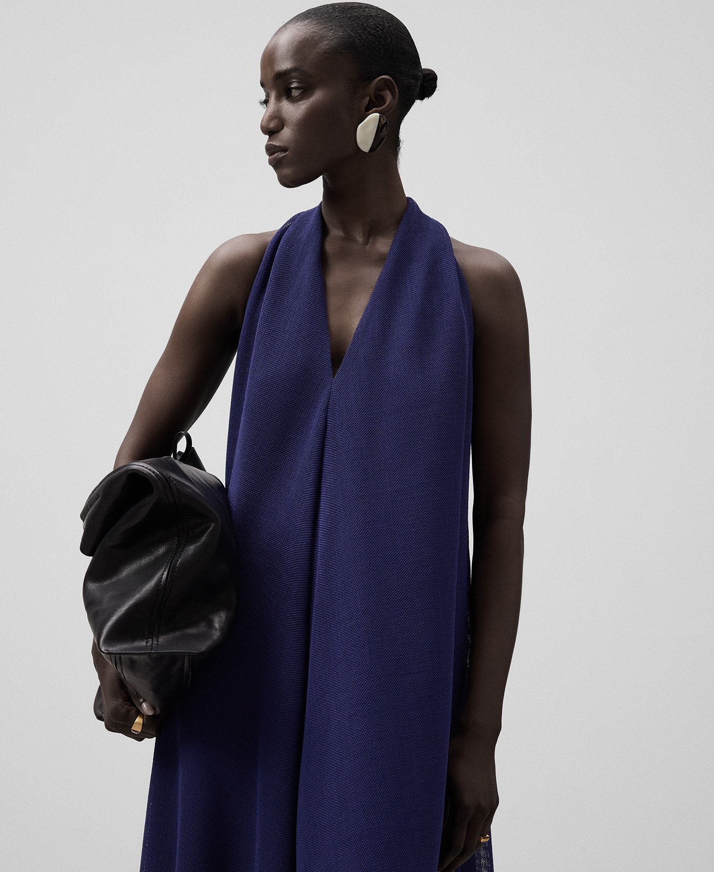 Frayed hem blue dress woman image number 0
