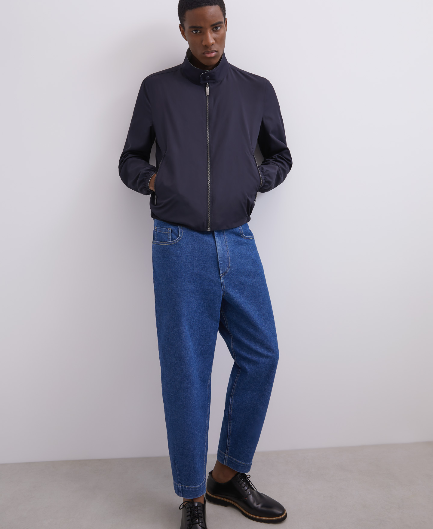 Reversible jacket with mandarin collar image number 0