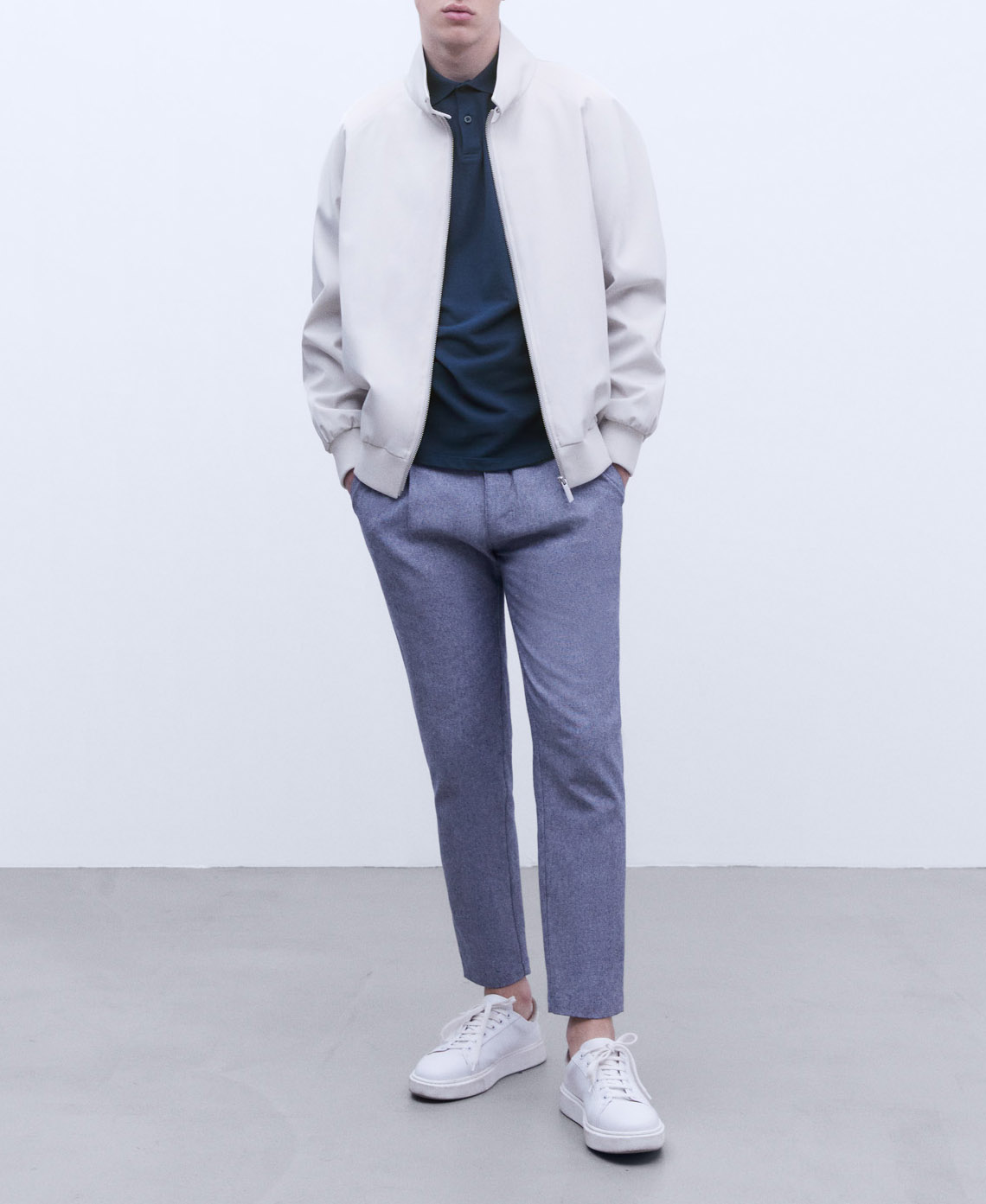 Cotton two button polo shirt image number 1