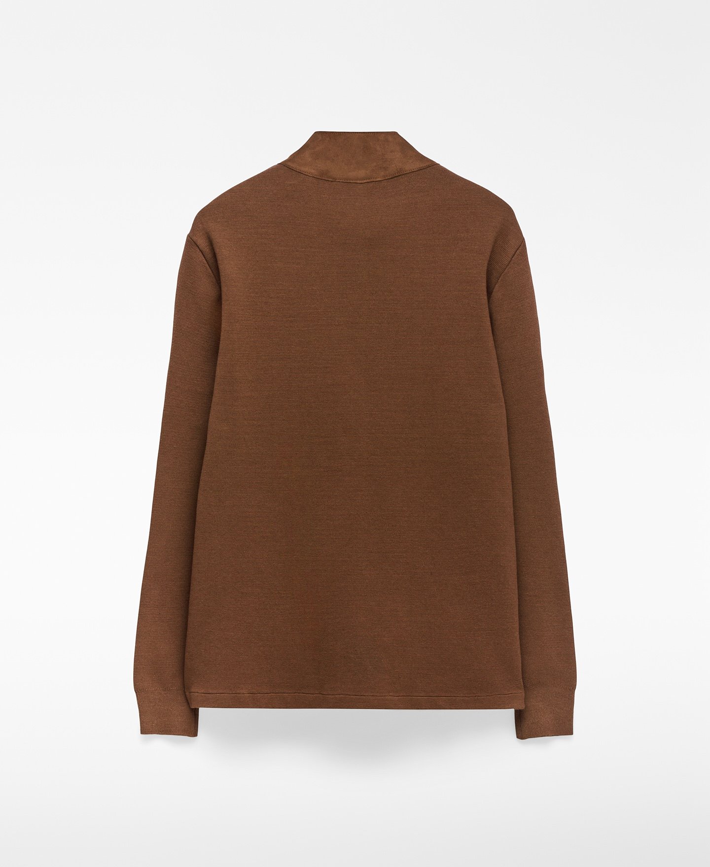 Faux suede and knit cardigan man image number 5