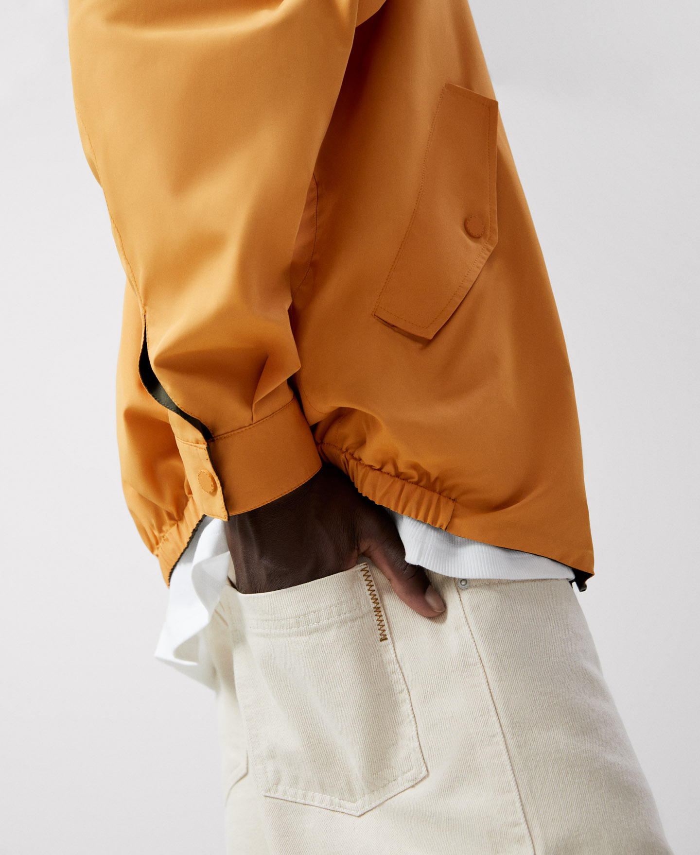 Reversible Mandarin collar Harrington image number 3