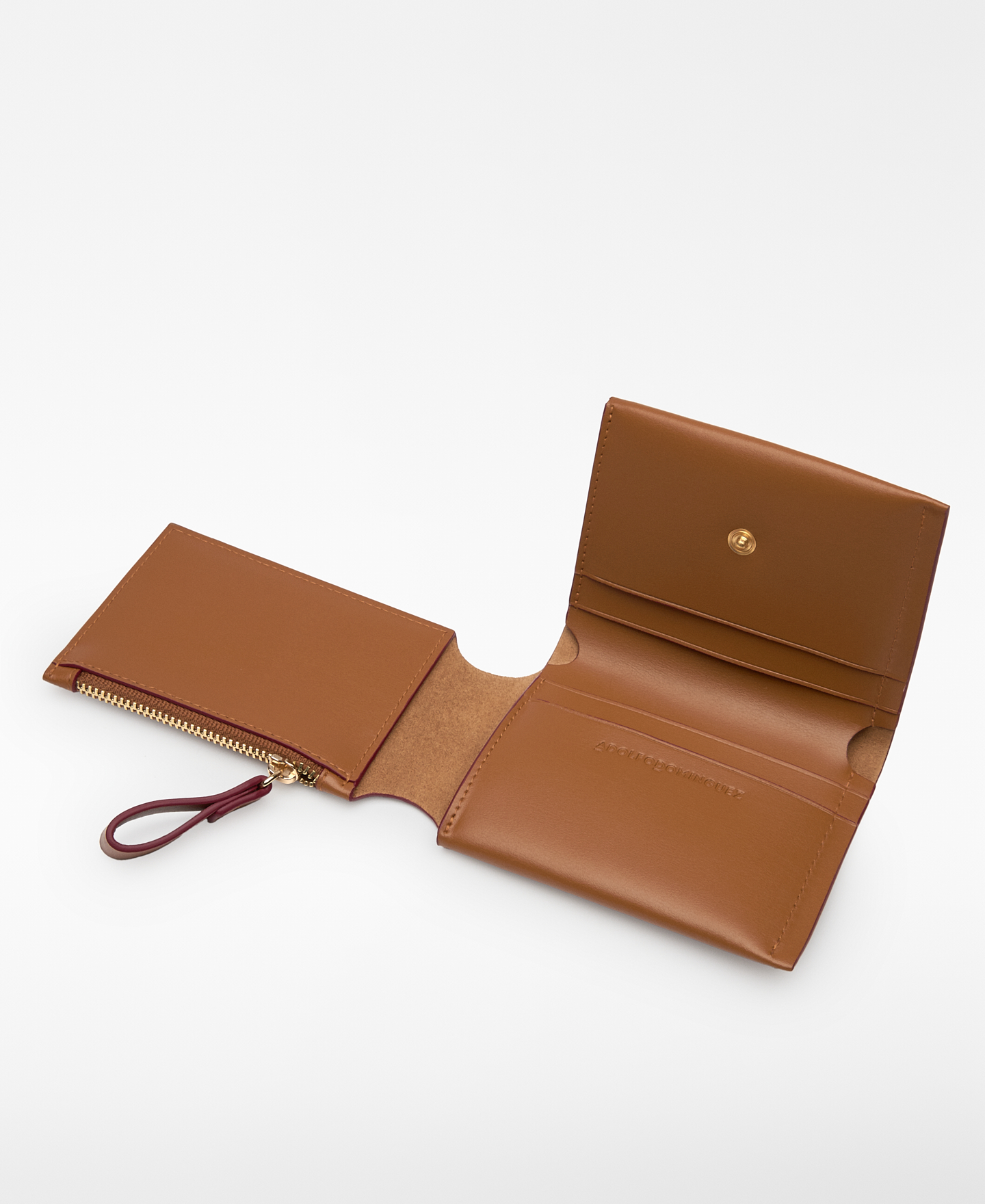 Leather foldable wallet woman image number 2
