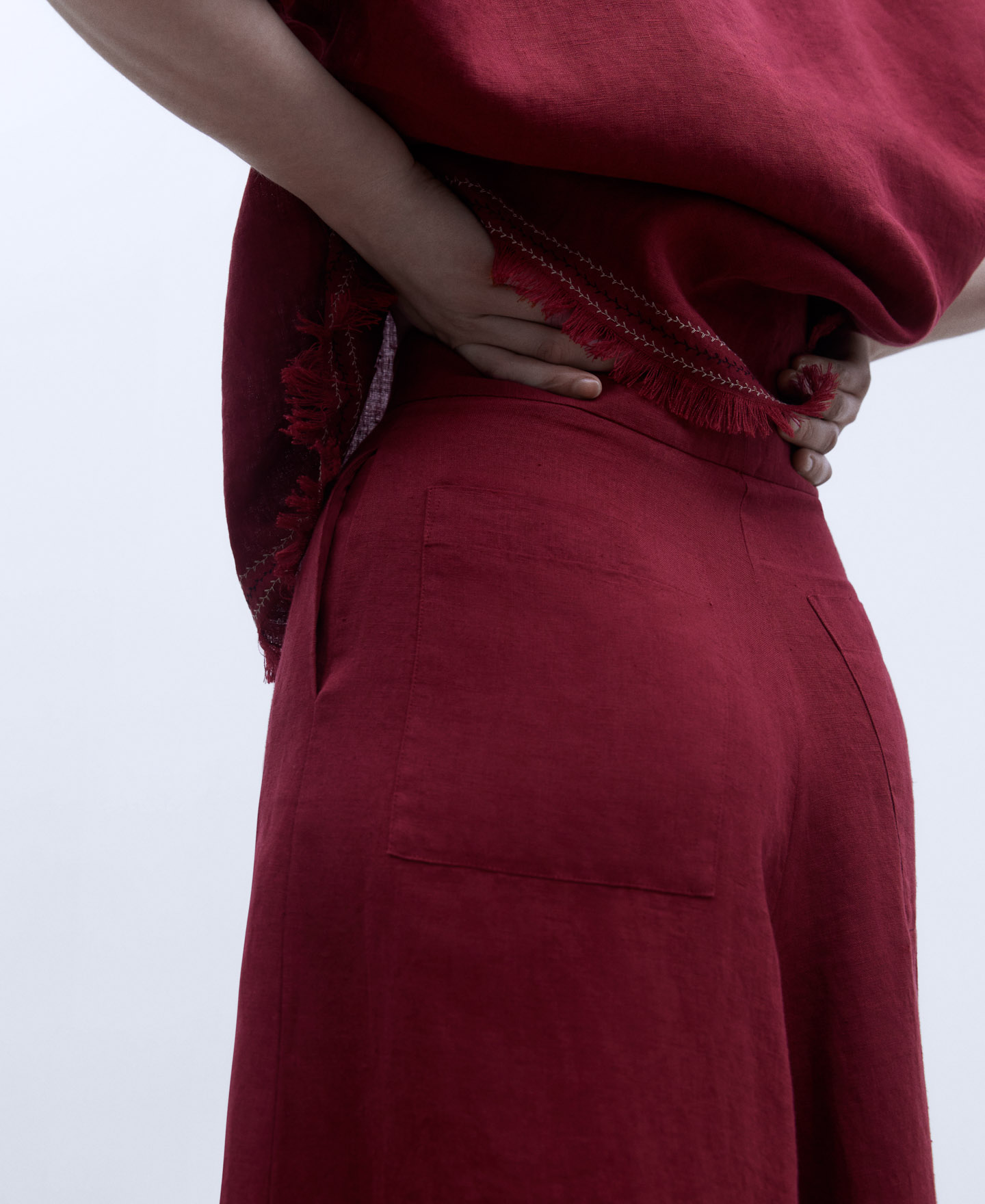 European linen palazzo trousers image number 3