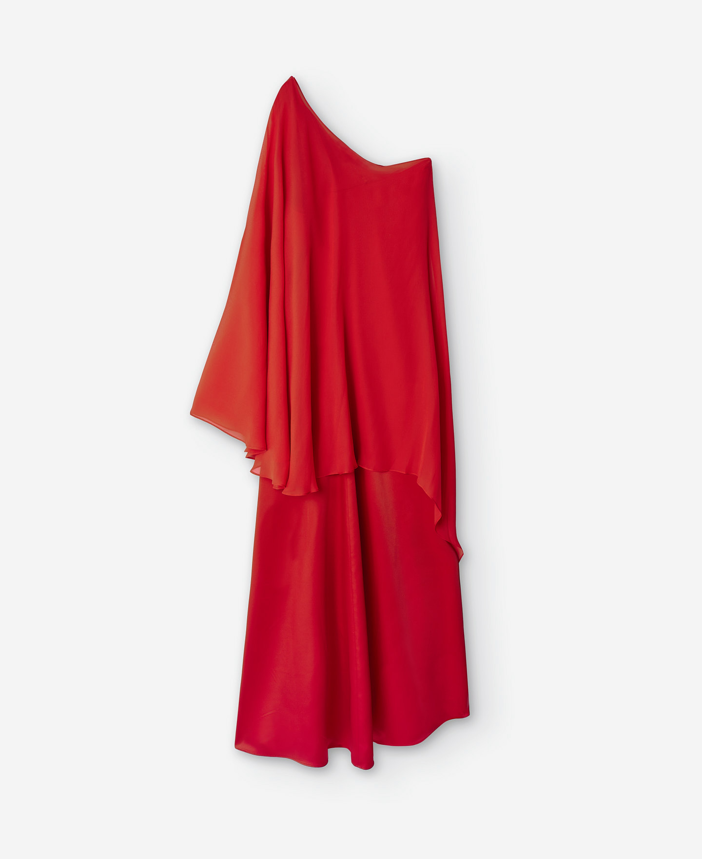 Asymmetrical long satin dress image number 5