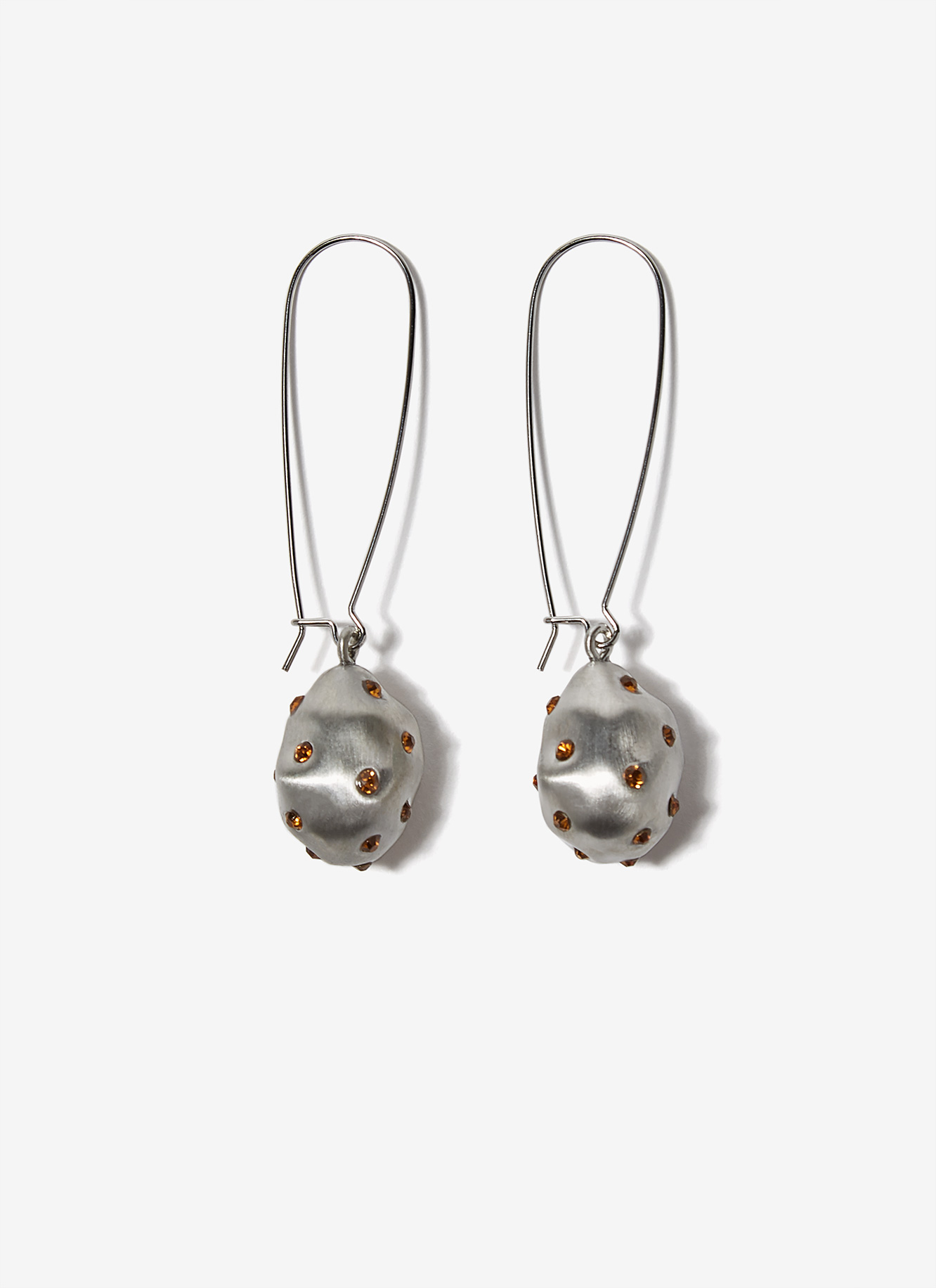 Long earrings with embedded crystals image number 0