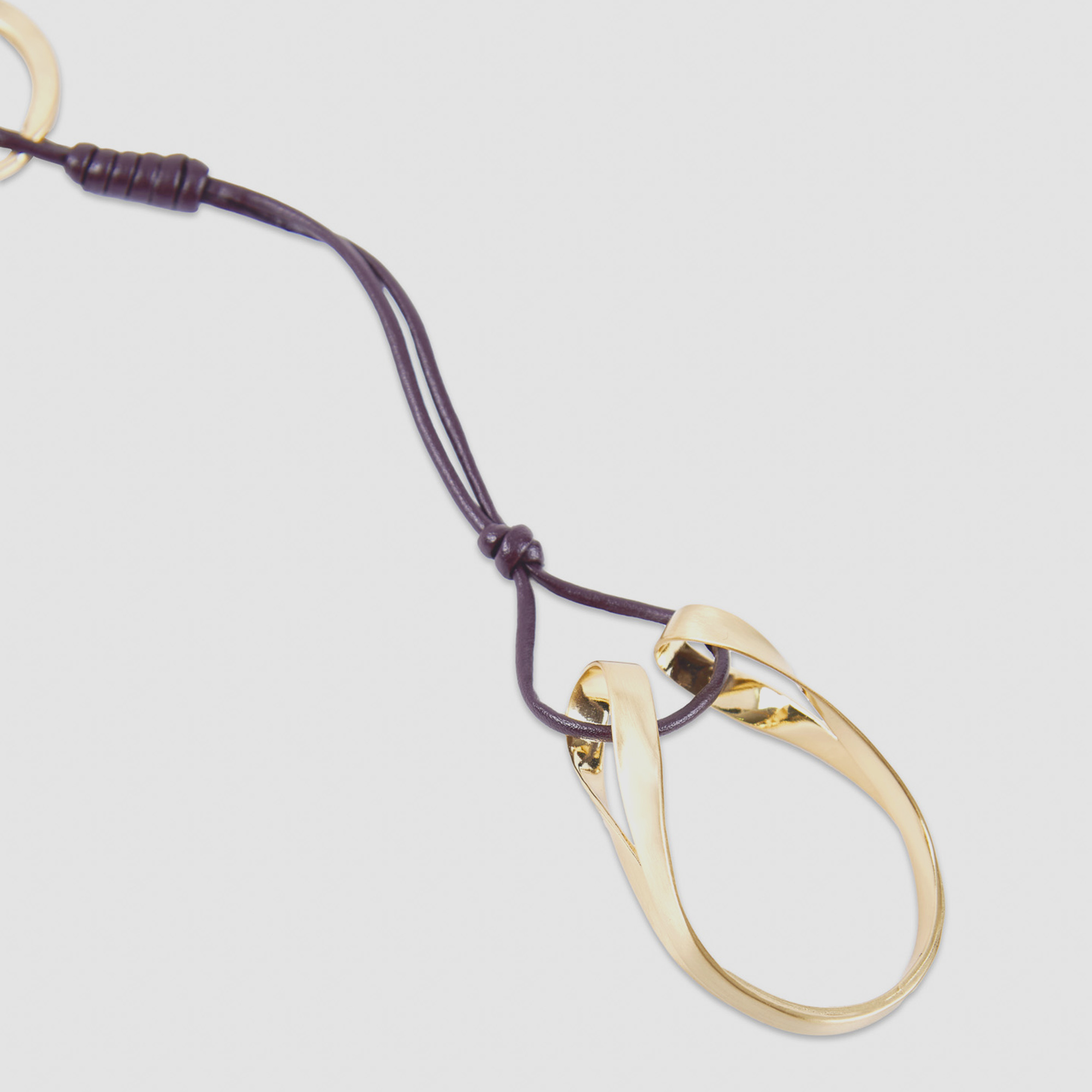 Vachetta leather keyring organic ring image number 1