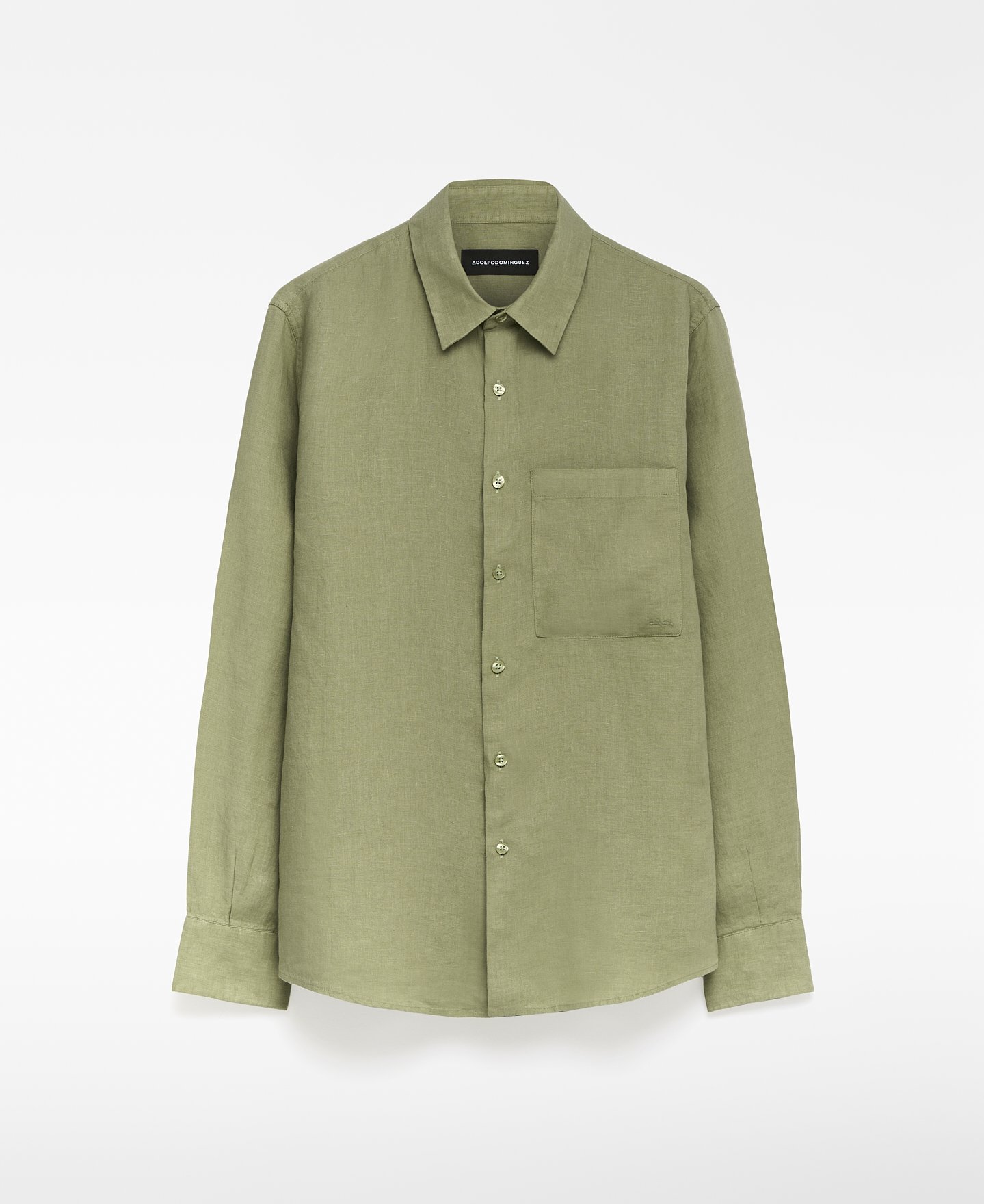 Camisa cuello solapa lino europeo hombre image number 0