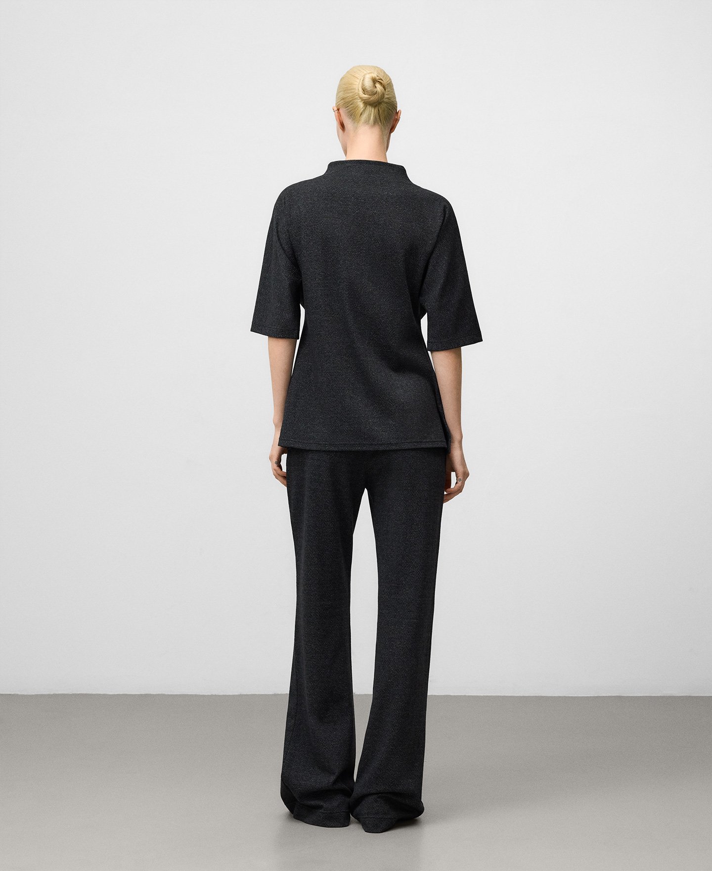 Herringbone flare trousers woman image number 2