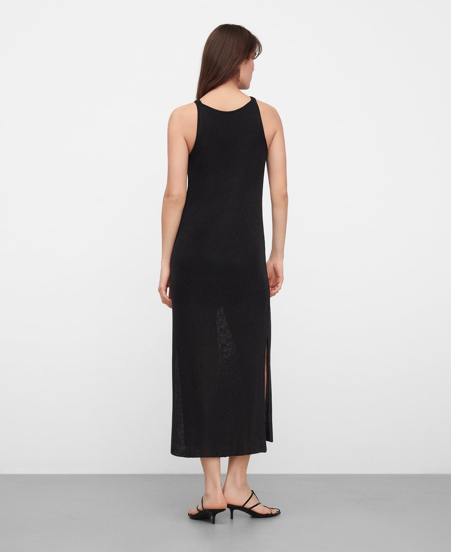 Long metallic knit dress image number 2