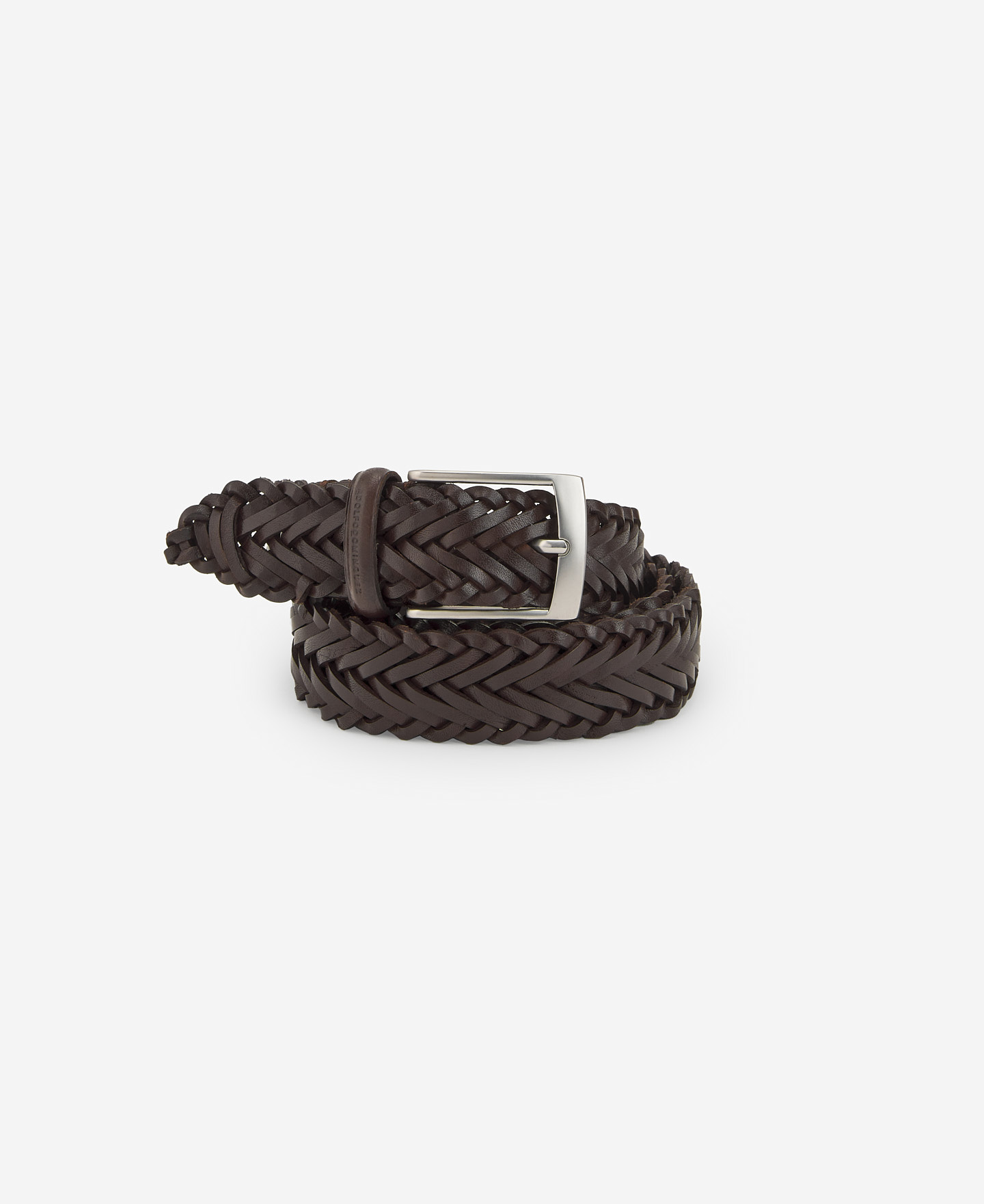 Braided responsible leather belt image number 1