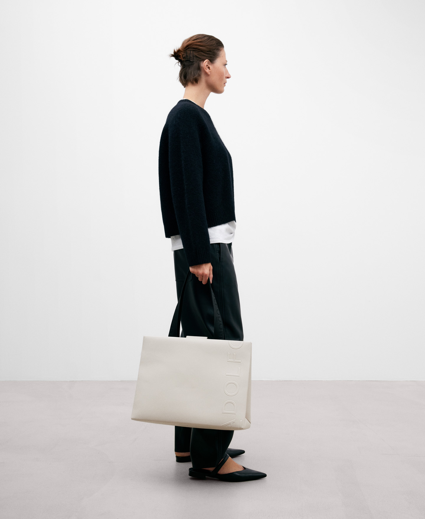 Bolso blanco poliéster reciclado mujer image number 4