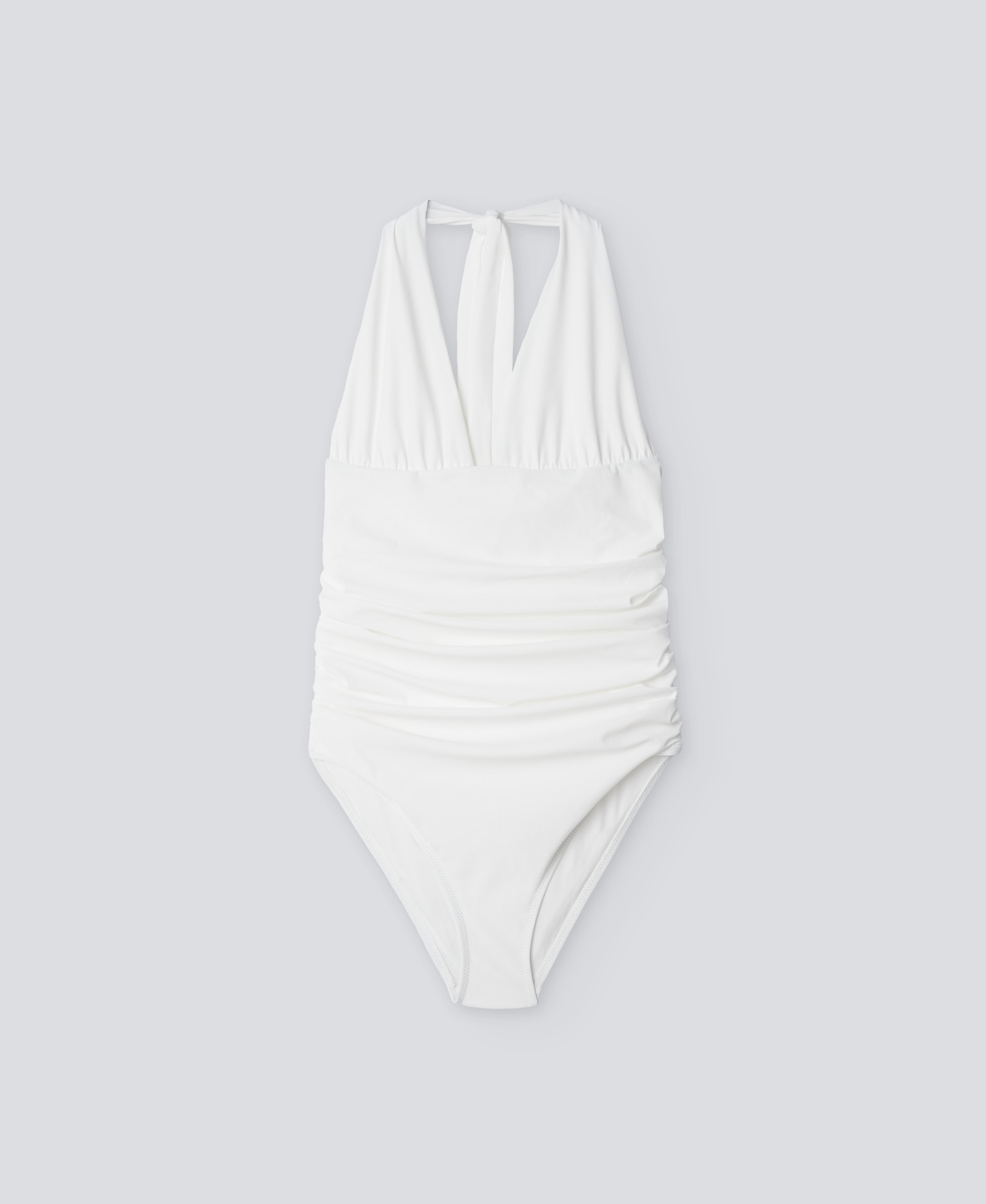 Bañador fruncido cuello halter mujer image number 0