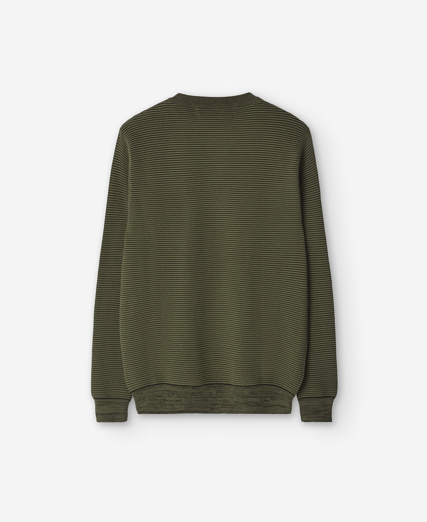 Mixed khaki crew neckline sweater image number 5