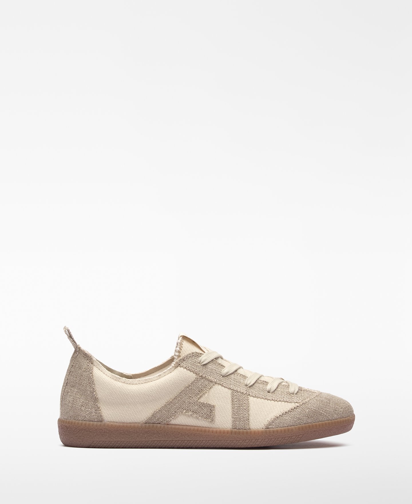 Maxi logo linen and cotton sneaker image number 0