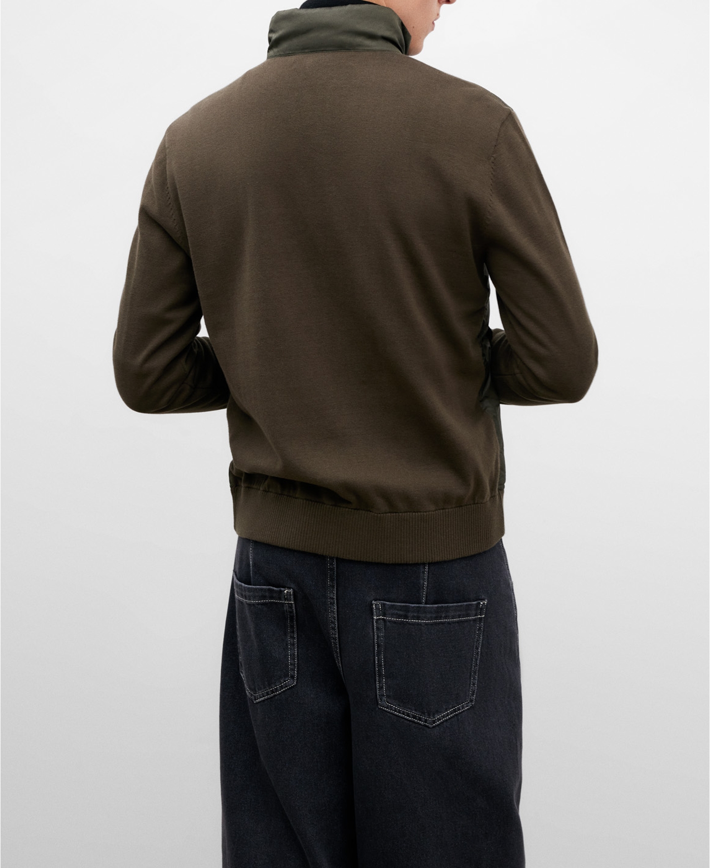 Green cotton cardigan for men image number 2