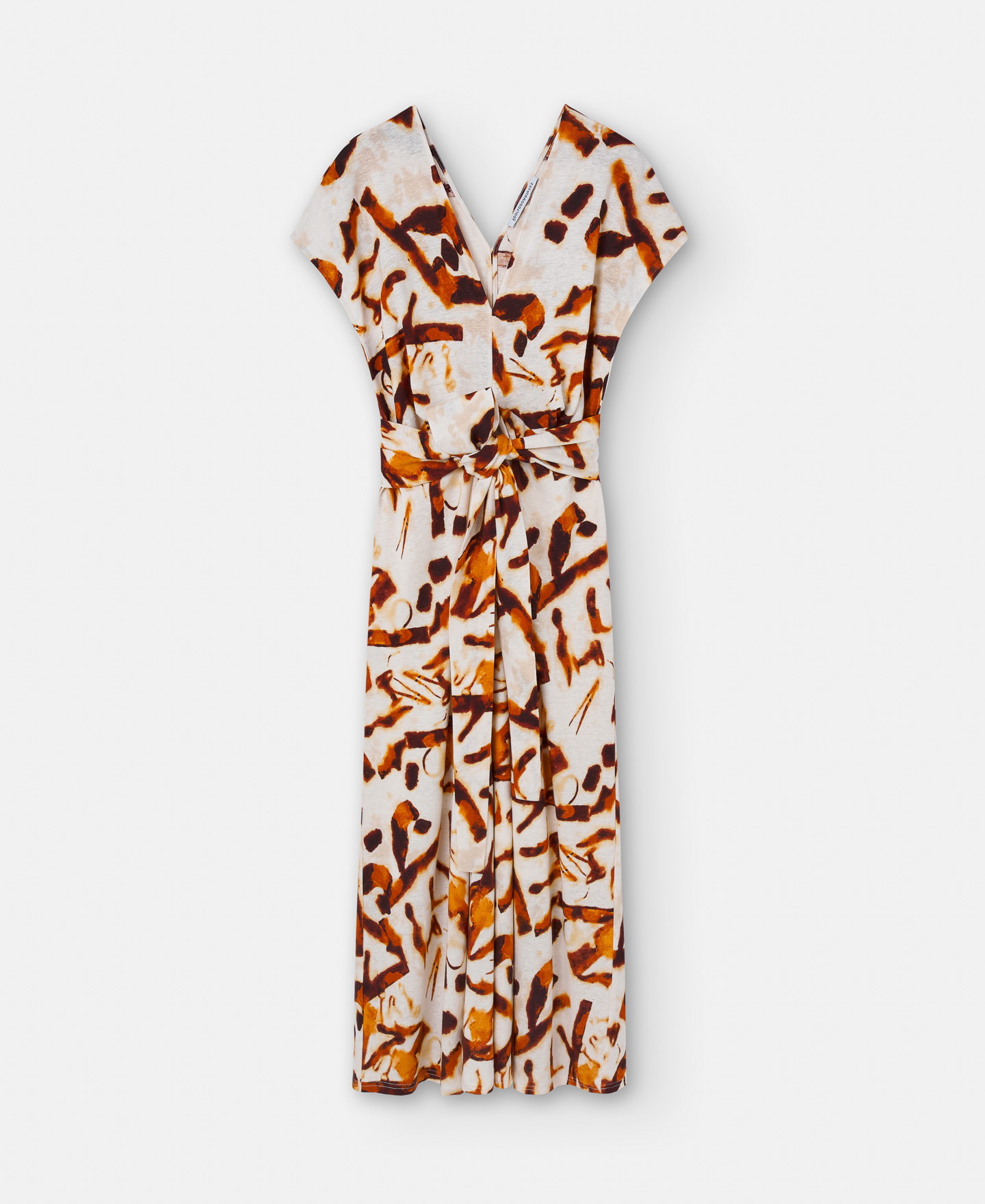 European linen print dress image number 0