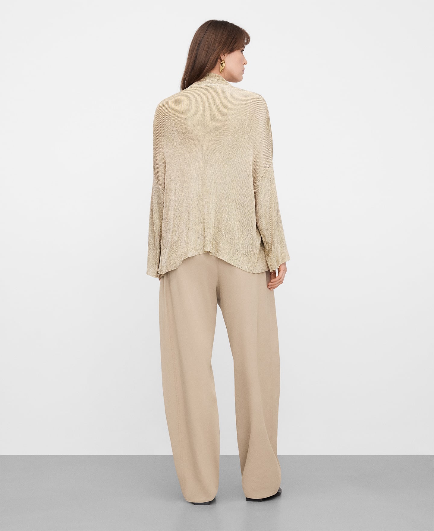 Metallic knit kimono jacket image number 2