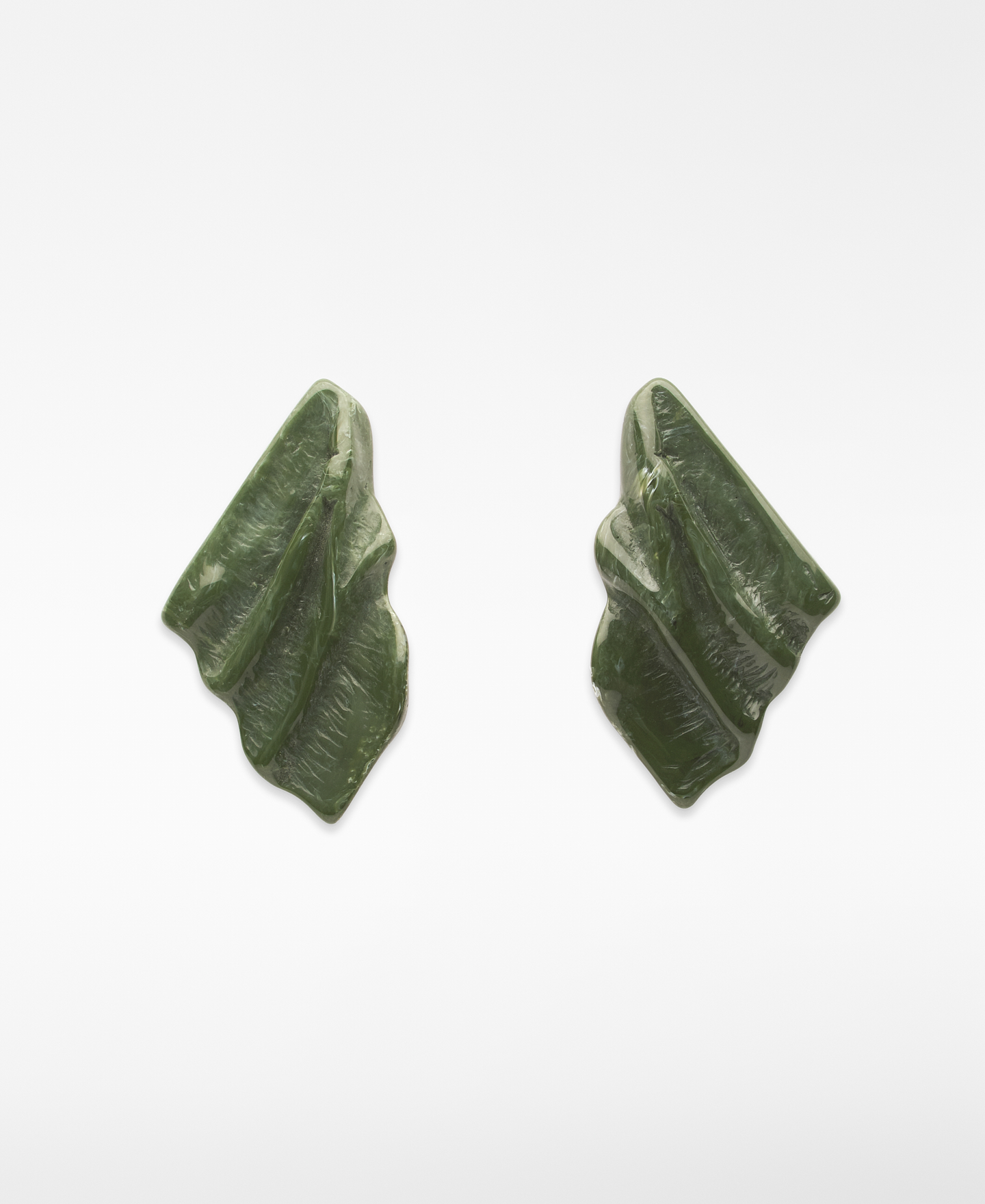 Embossed resin earrings woman image number 0