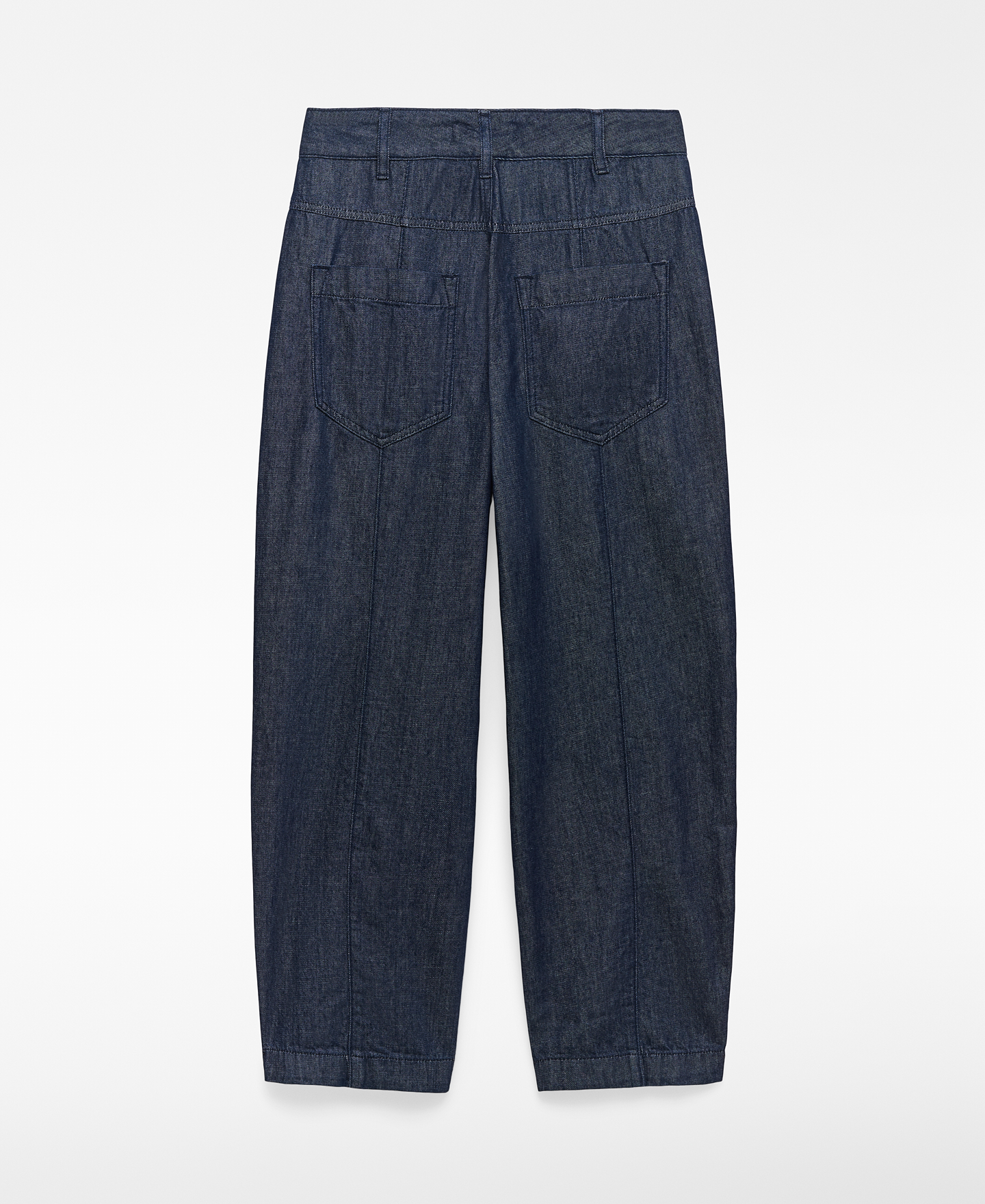 Pantalón barrel fit denim algodón mujer image number 1