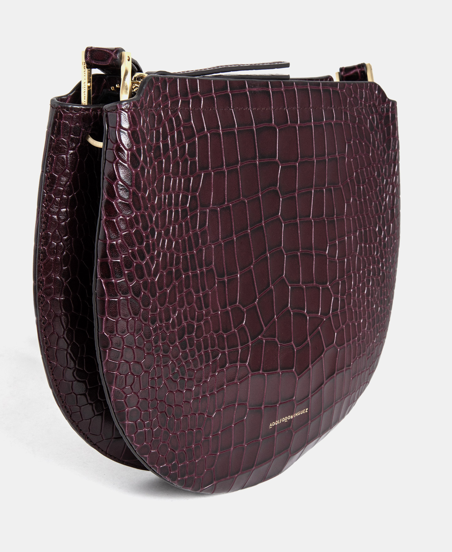 Small crocodile effect shoulder bag image number 1