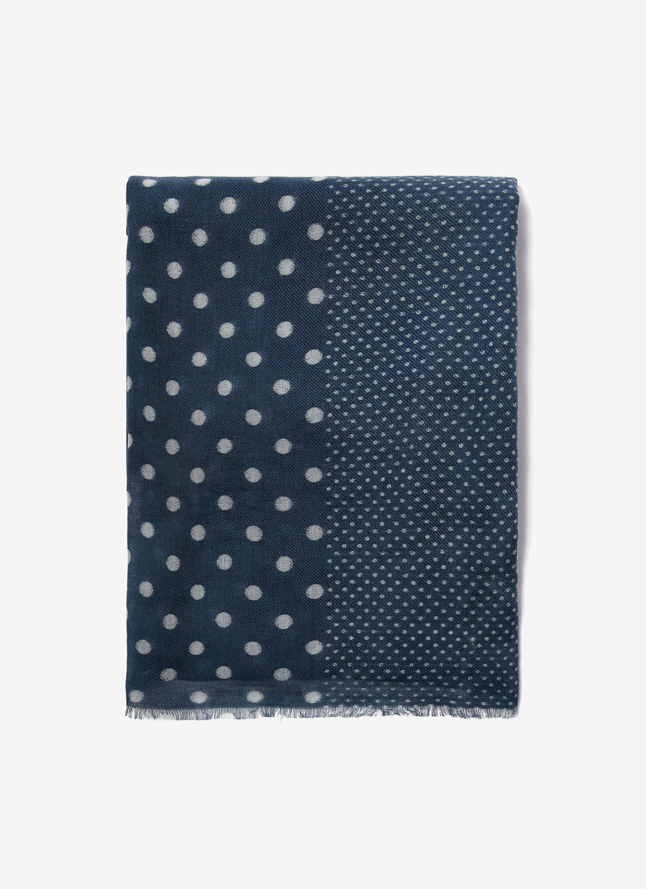 Wool and cotton foulard with polka dots image number 0