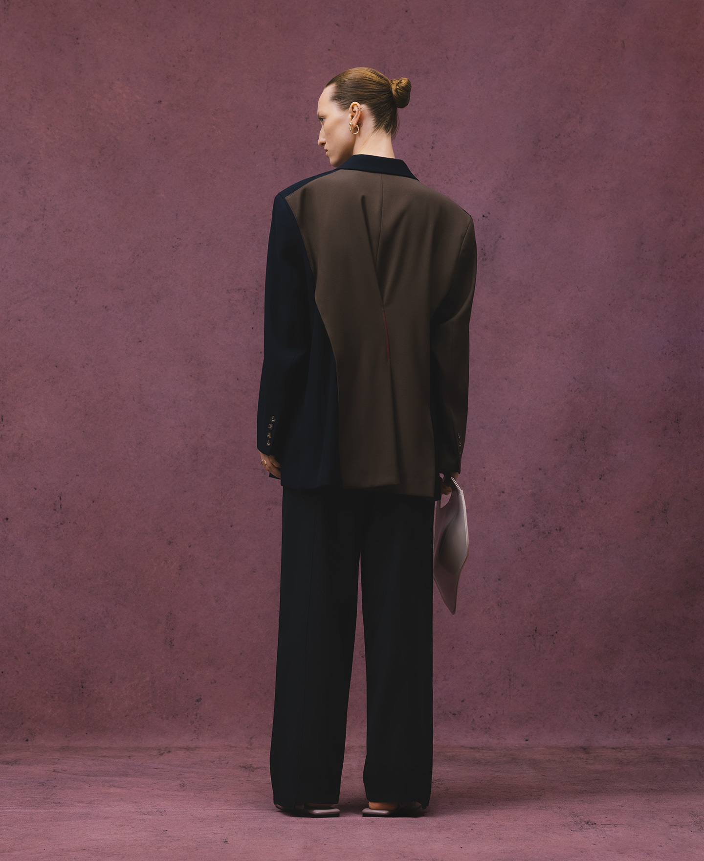 Two-tone blazer with overlay piece woman image number 3