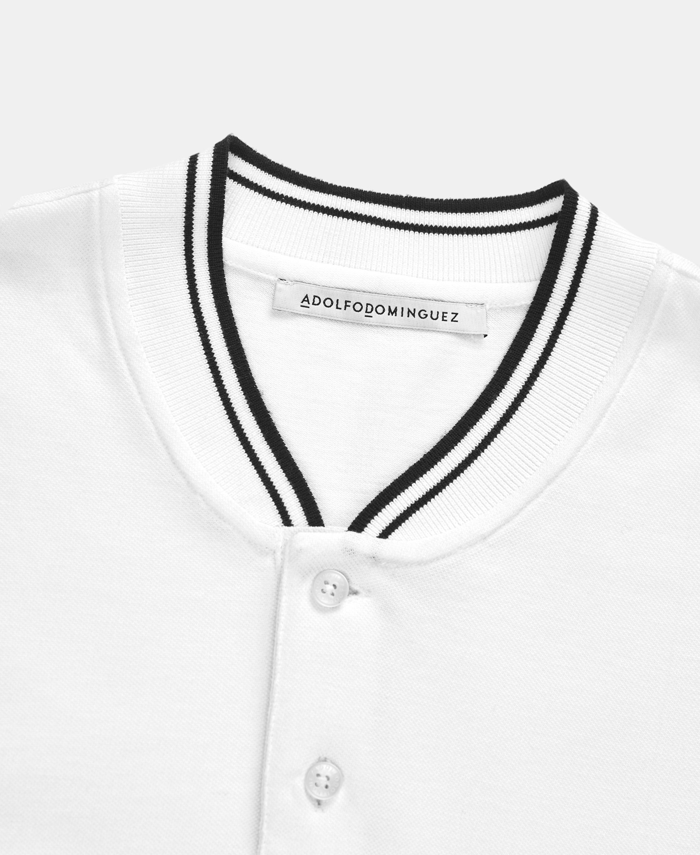White pique polo shirt image number 6