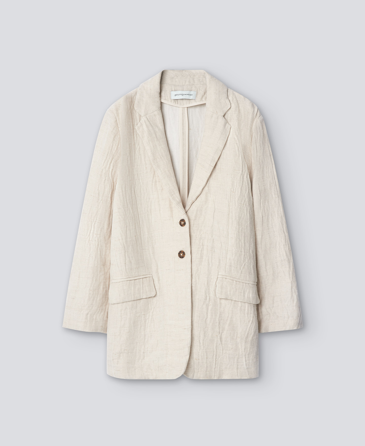Tailored beige blazer woman image number 4
