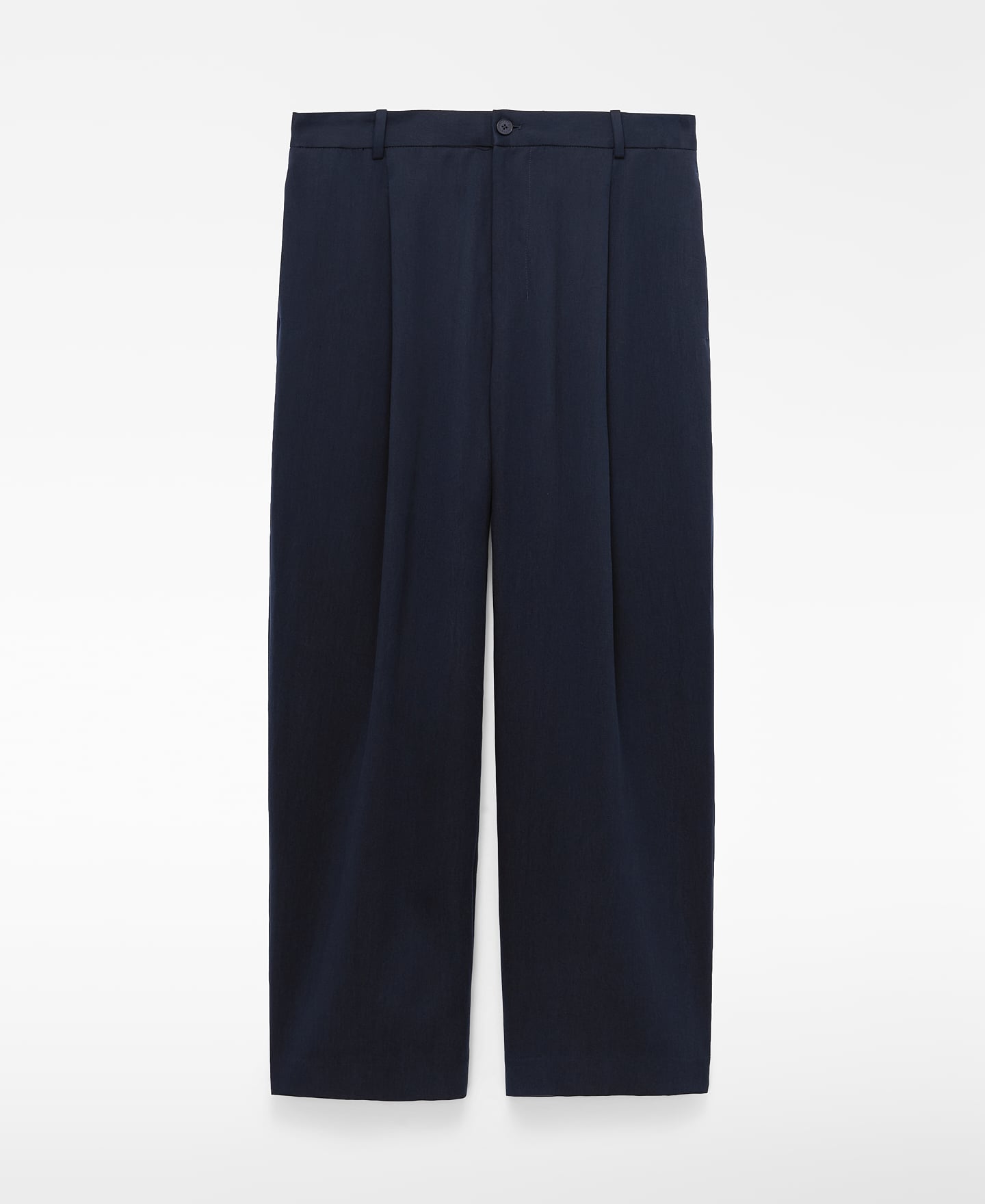 Cotton pleated barrel fit trousers image number 0