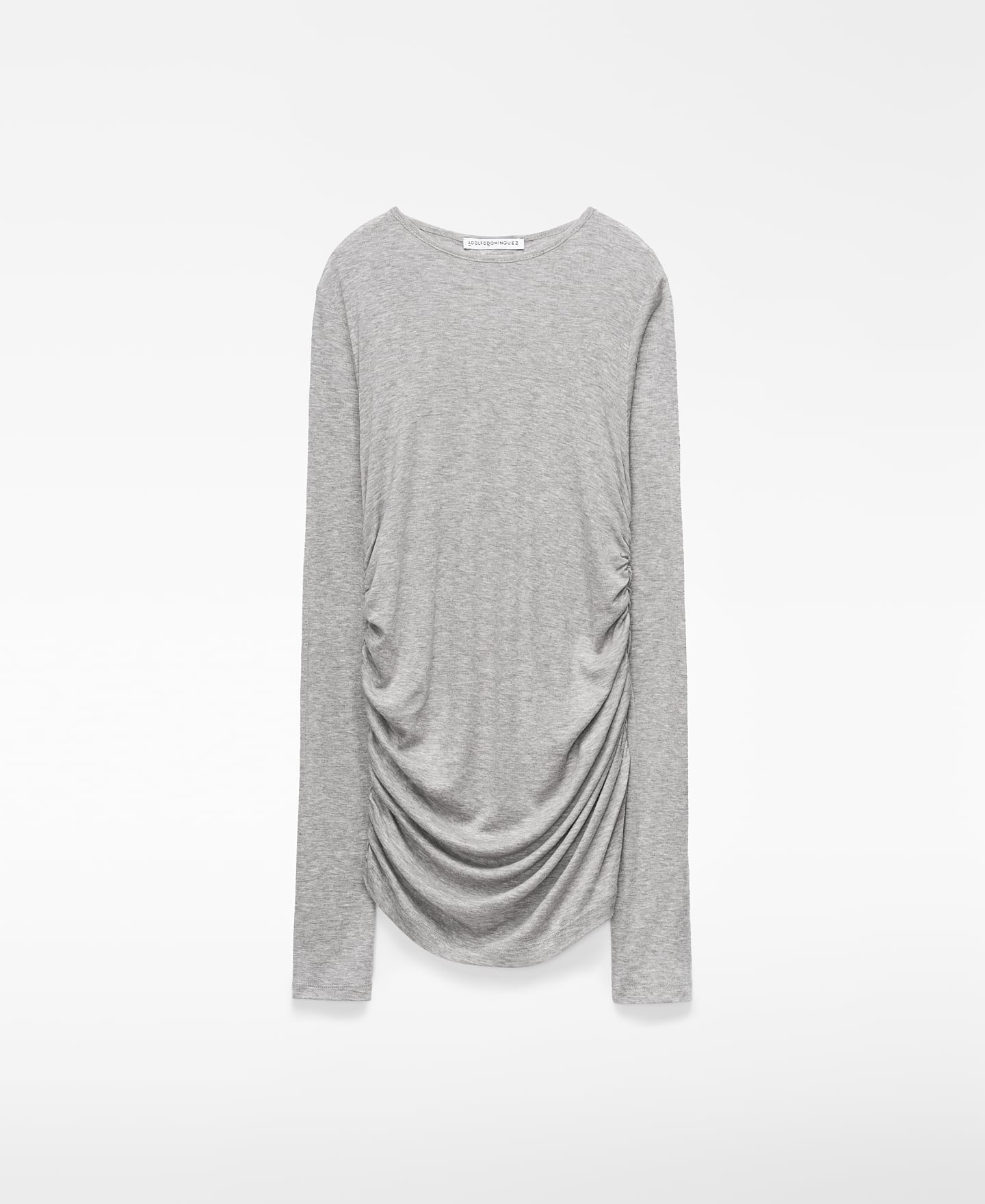 Long sleeve gathered T-shirt image number 0