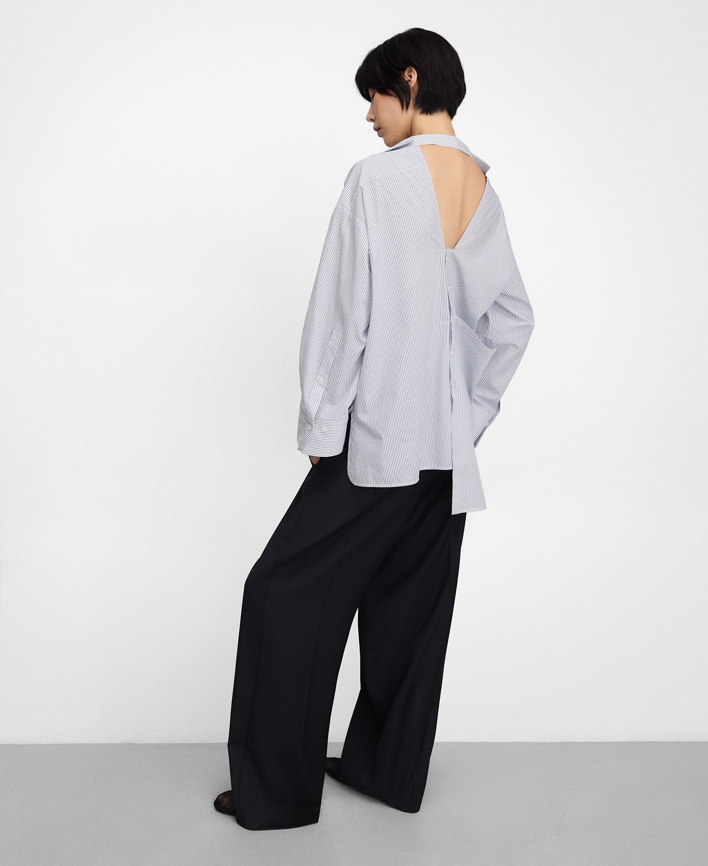 Striped unstructured shirt woman image number 2