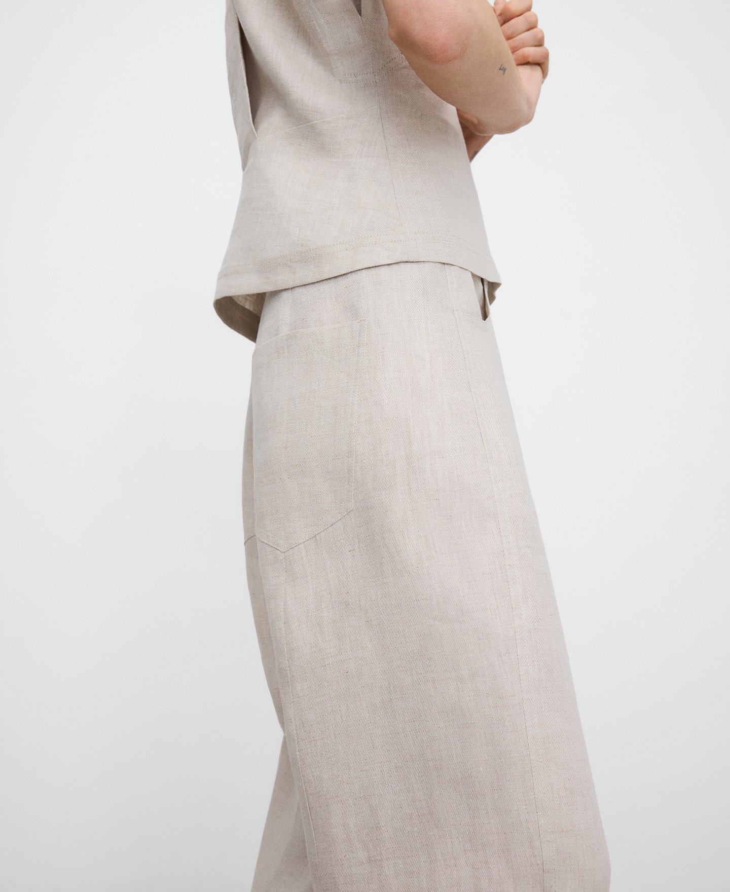 Barrel fit linen trousers image number 3