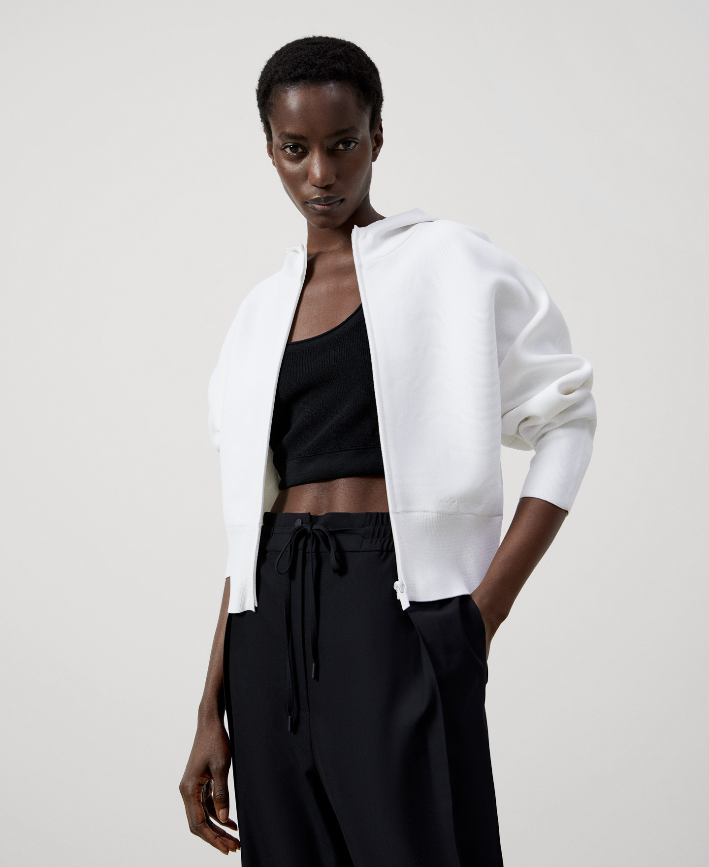 Viscose and nylon jacket image number 0